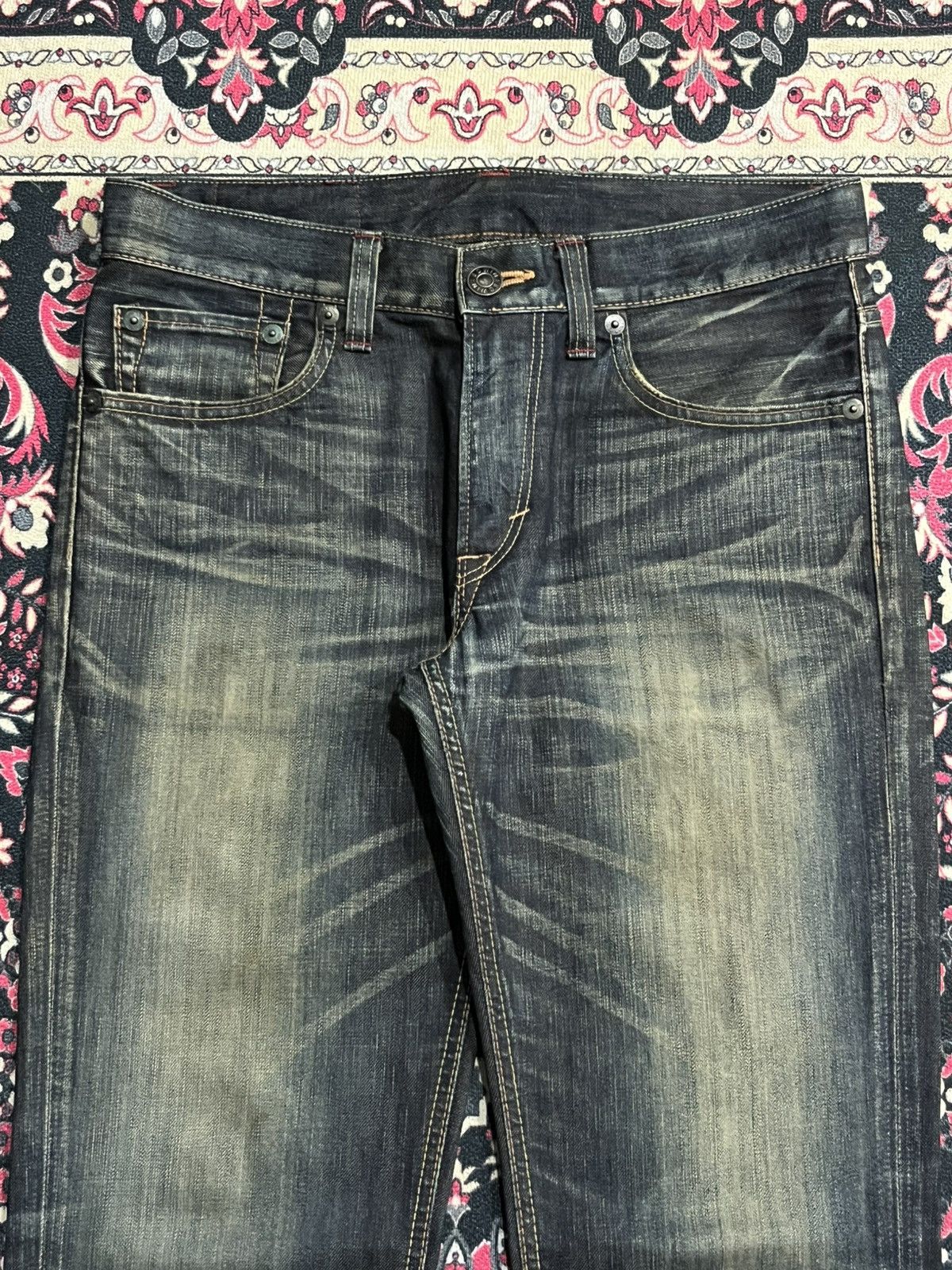 Edwin Vintage Edwin 512 Made in Japan Dark Washed Flare Jeans Size US 31 - 4 Thumbnail