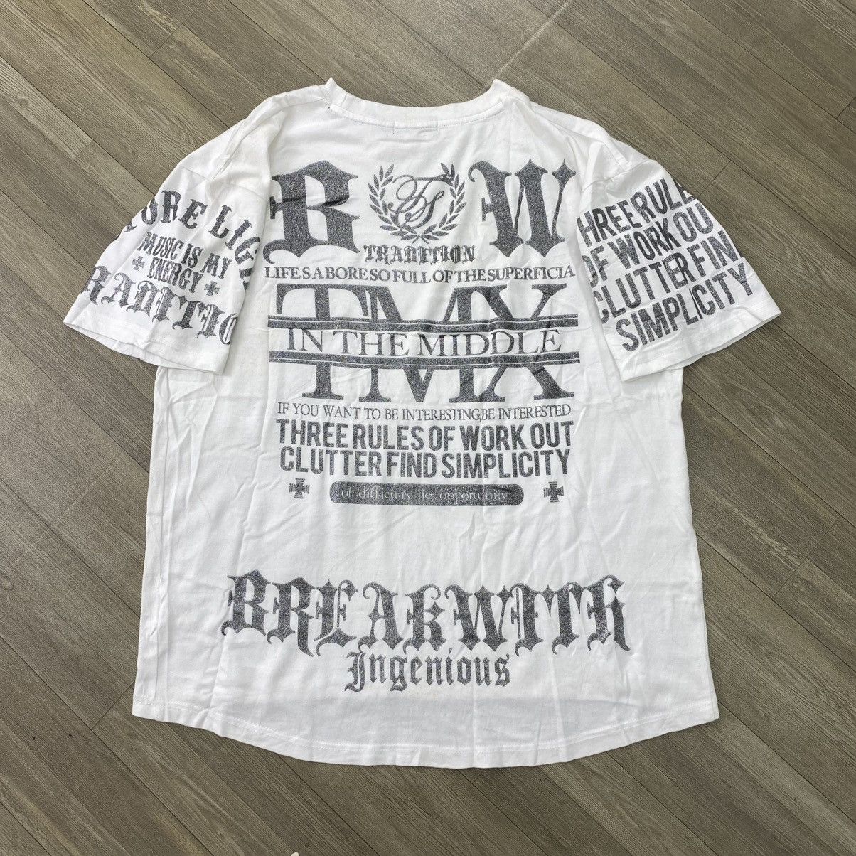 If Six Was Nine 2000s Remak Gear Tribal Poem Skulls Cross Gothic Y2K Tshirt Size US XL / EU 56 / 4 - 1 Thumbnail