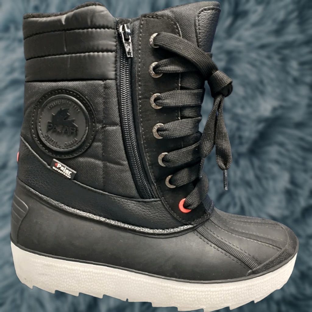 Pajar Pajar Womens Size 6 Black Duck Boots Rubber Sole Lace Up Front Zipper Only: New without Box Shoes Size US 6 / IT 36 - 1 Thumbnail