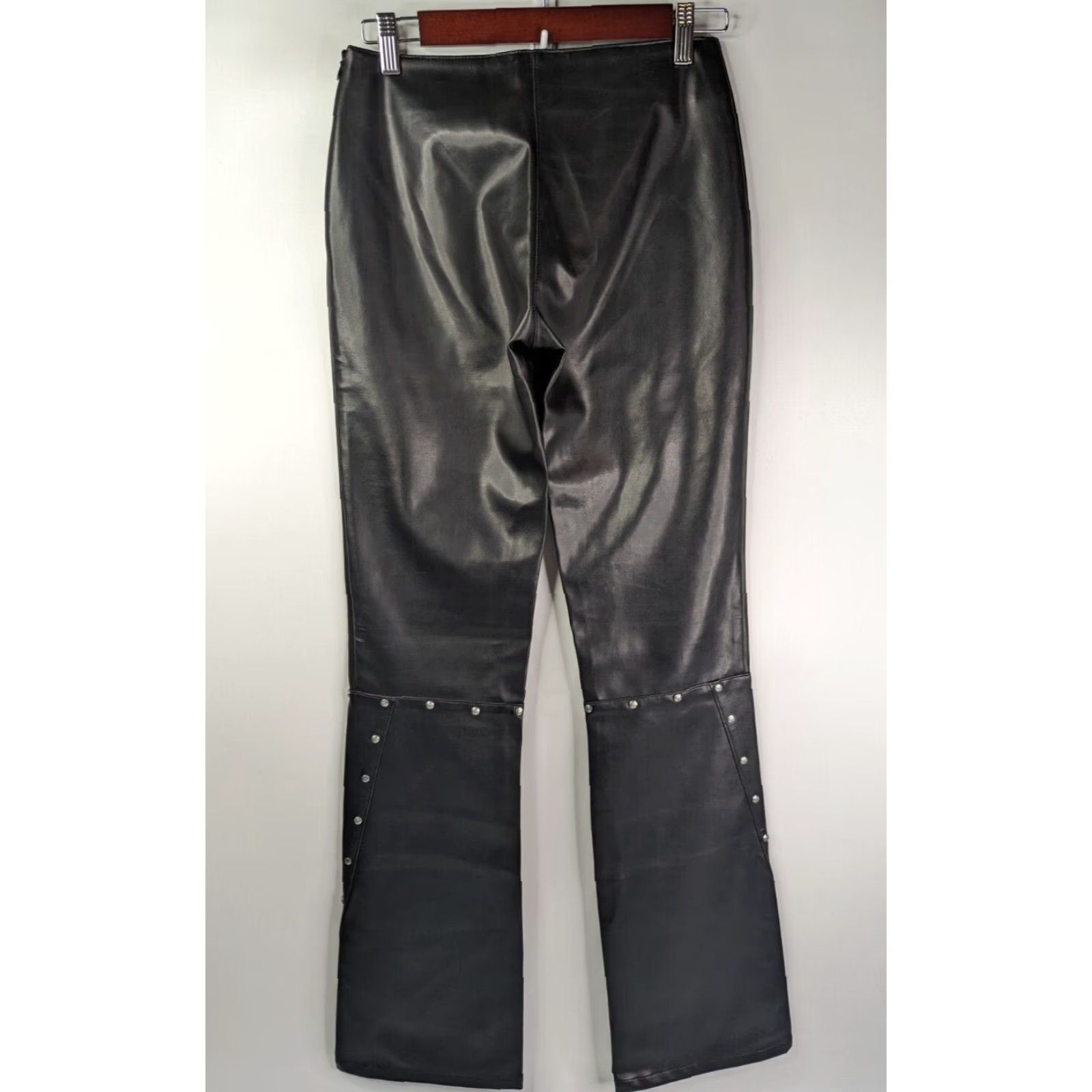 Vintage VINTAGE Rockies Pants Womens 25 Black Leather Studded Long Size 42" / US 20 - 4 Thumbnail