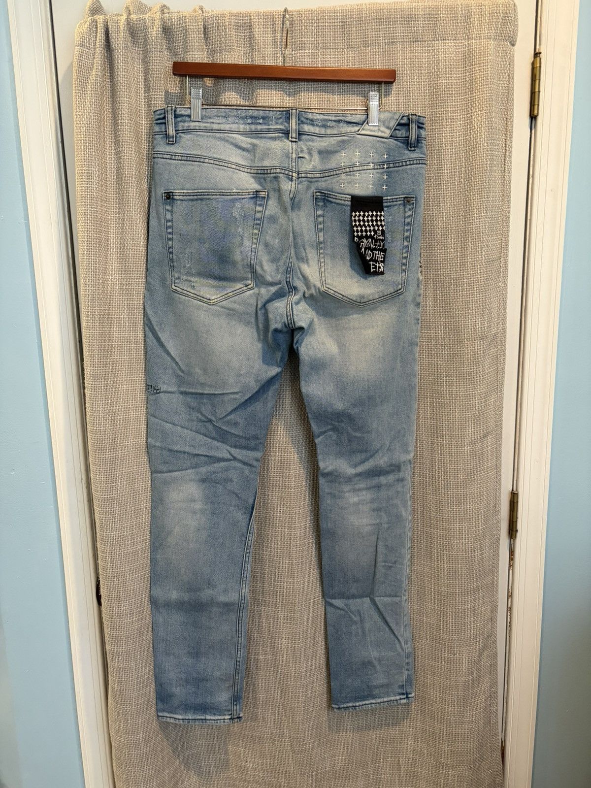Ksubi Ksubi Chitch Philly Blue Lightwashed Distressed Crash Denim Size US 34 / EU 50 - 3 Thumbnail