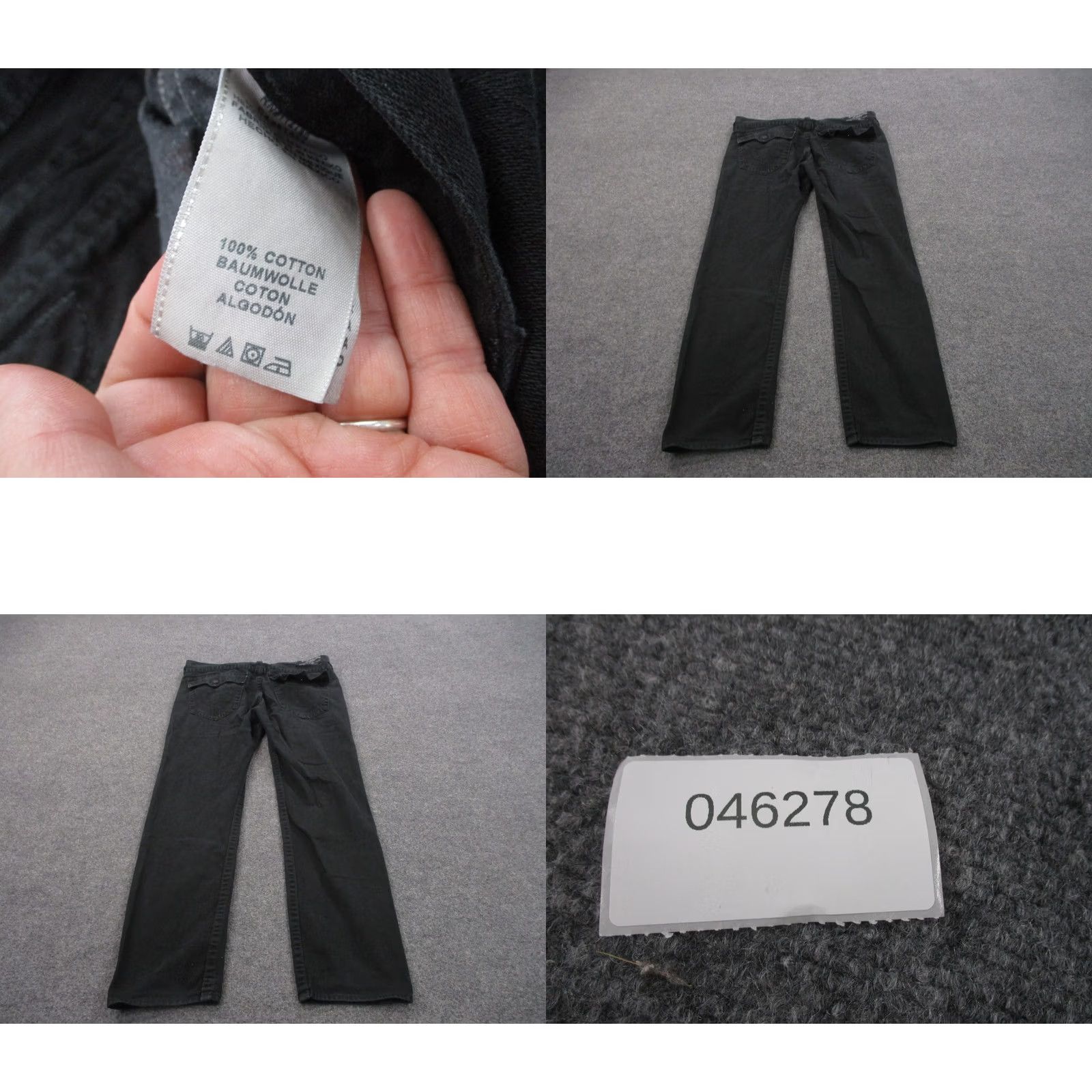 True Religion True Religion Jeans Mens 38 Black Denim Straight Slim Flap Button Zip Cotton Jean Size US 40 / EU 56 - 8 Thumbnail