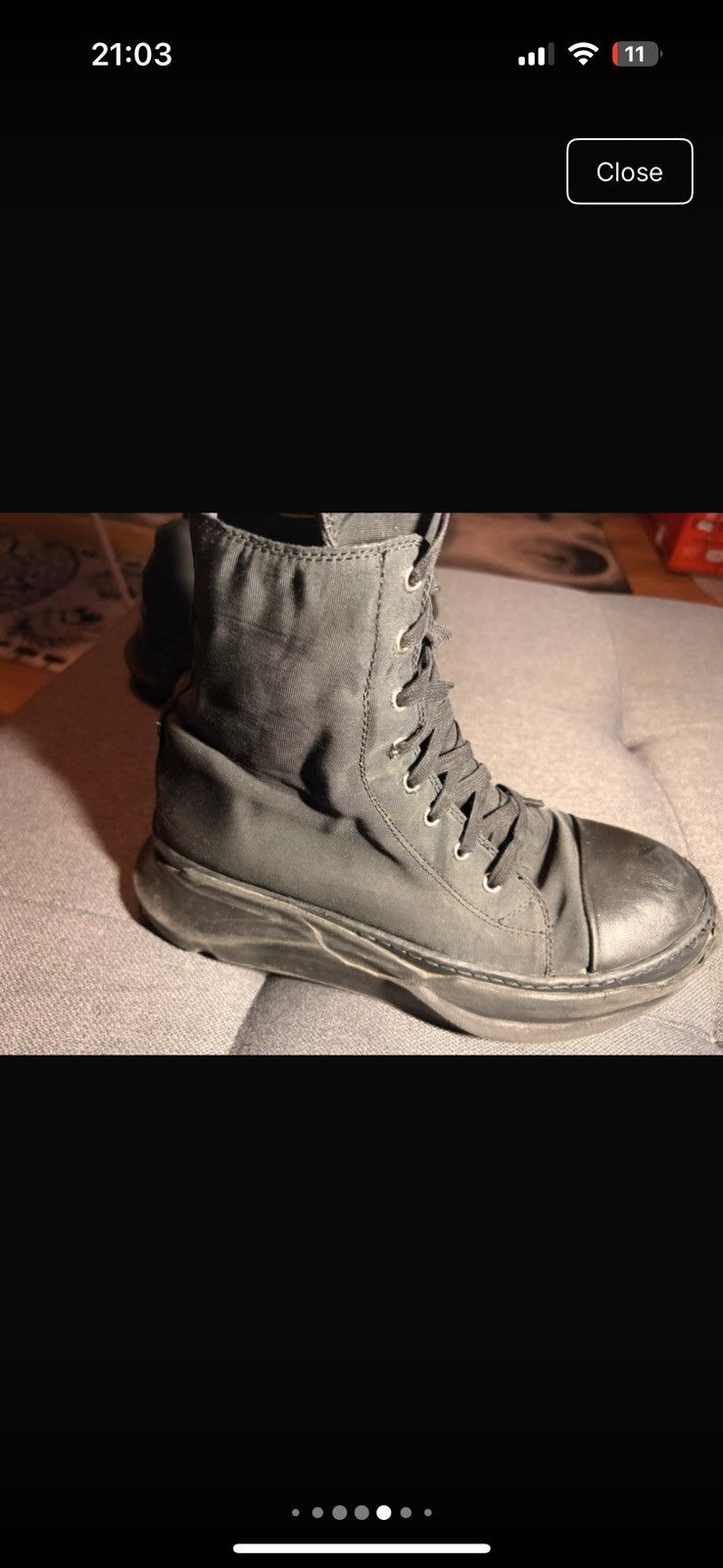 Rick Owens Drkshdw Mens rick owens DRKSHDW abstract high top Black Trainers 44 Size US 11 / EU 44 - 6 Thumbnail