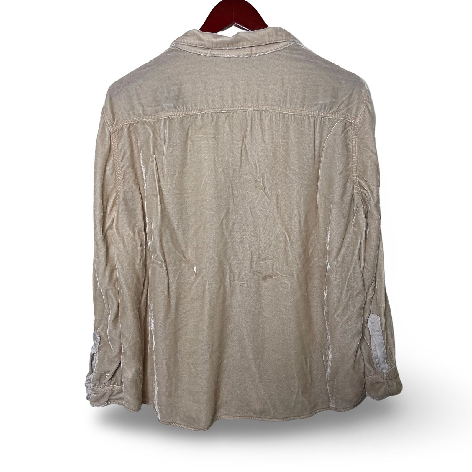 CP Shades CP Shades Gorsuch The Alana Chmpagne Washed Velvet Button Up Size XL / US 12-14 / IT 48-50 - 5 Thumbnail