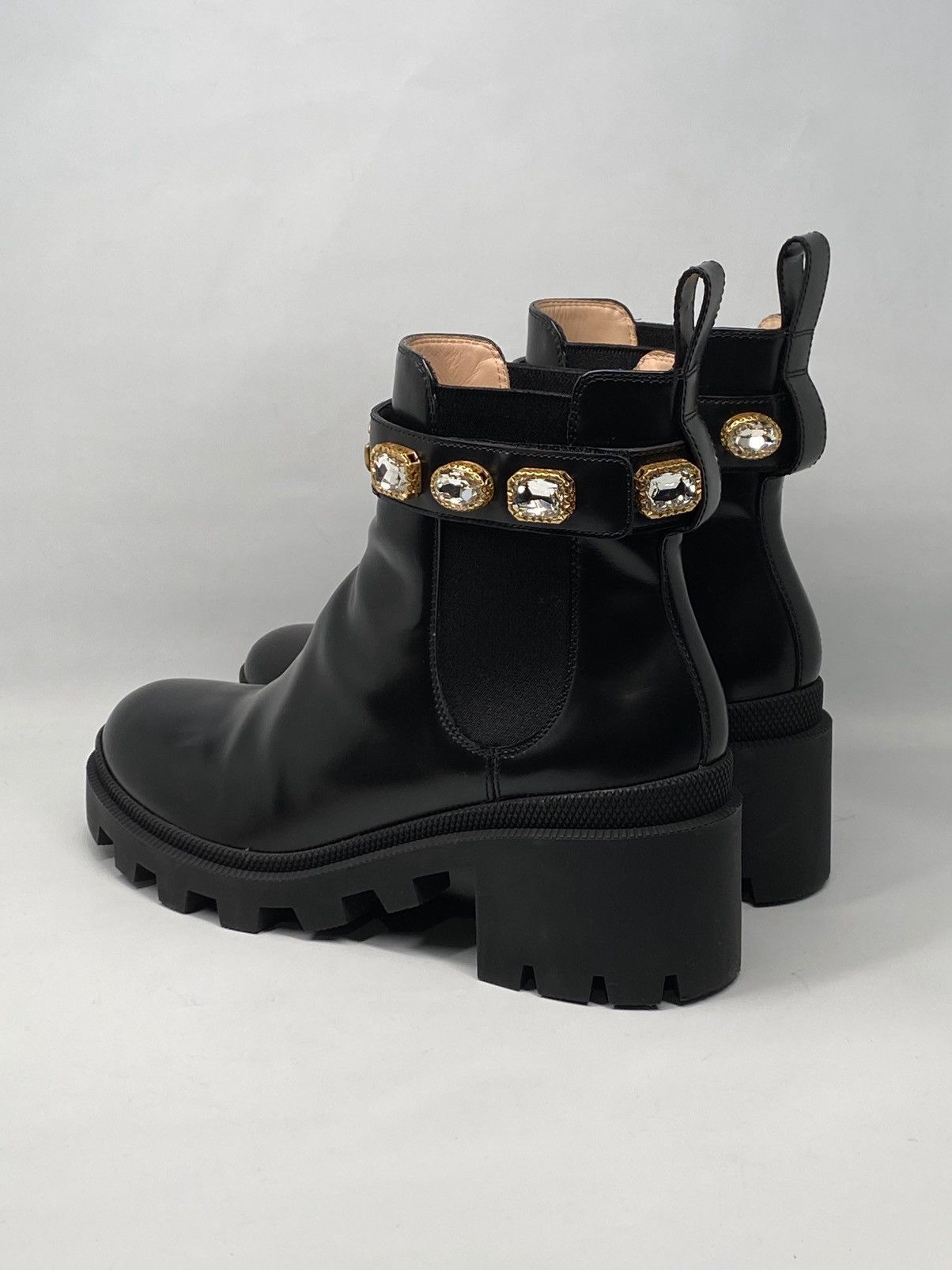 Gucci Gucci Trip Embellished Block Heel Chelsea Boots size 37.5 Size US 7.5 / IT 37.5 - 13 Thumbnail
