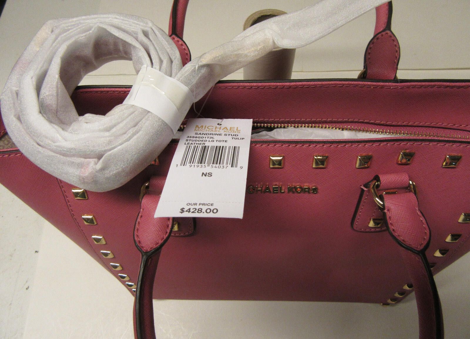 Michael Kors Michael Kors Sandrine Stud Saffiano Leather Studded Large Size ONE SIZE - 8 Thumbnail