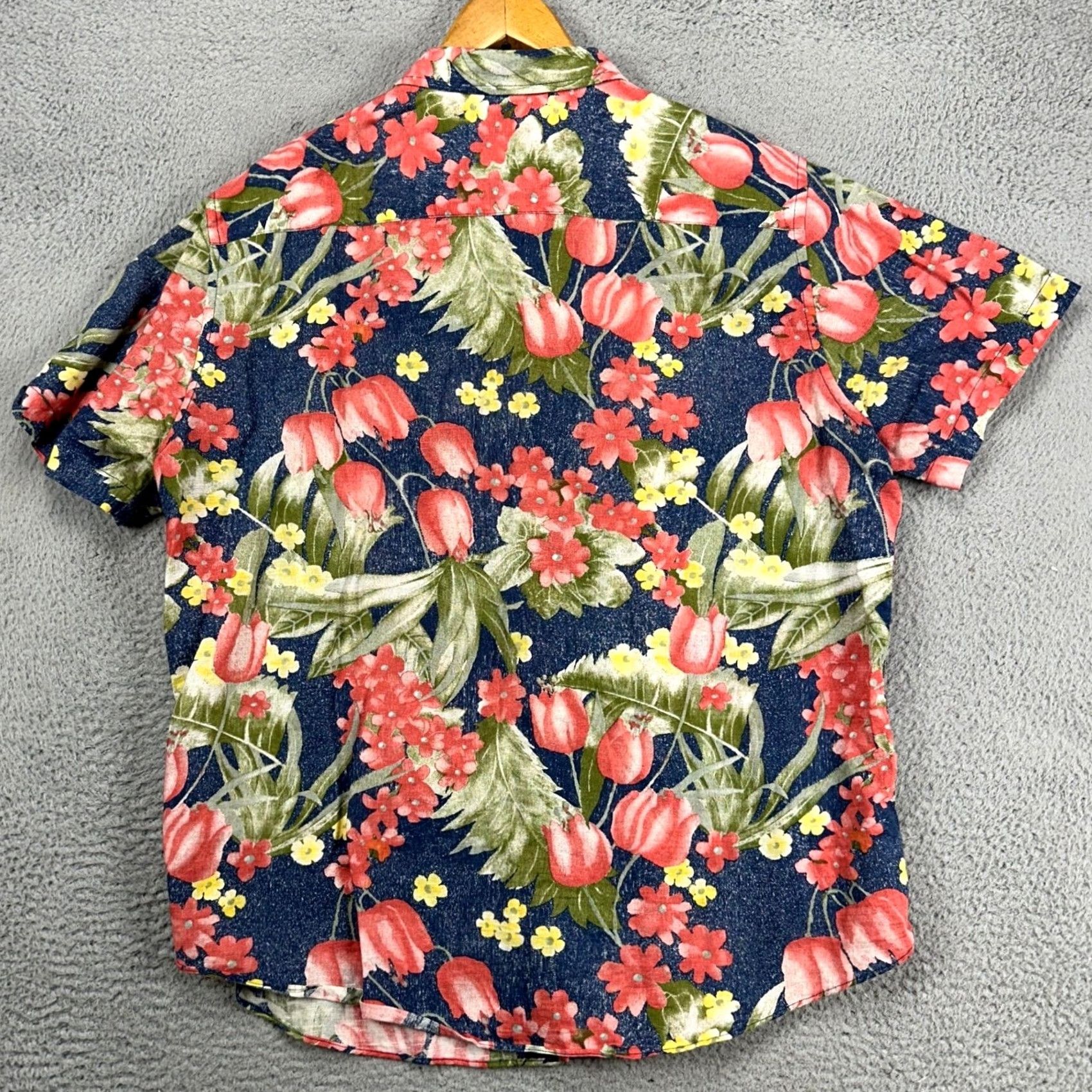 Nautica Nautica Hawaiian Shirt XL Blue Multi Floral Button-Up Linen Blend Mens Casual Summer Short Sleeve Size US XL / EU 56 / 4 - 3 Thumbnail