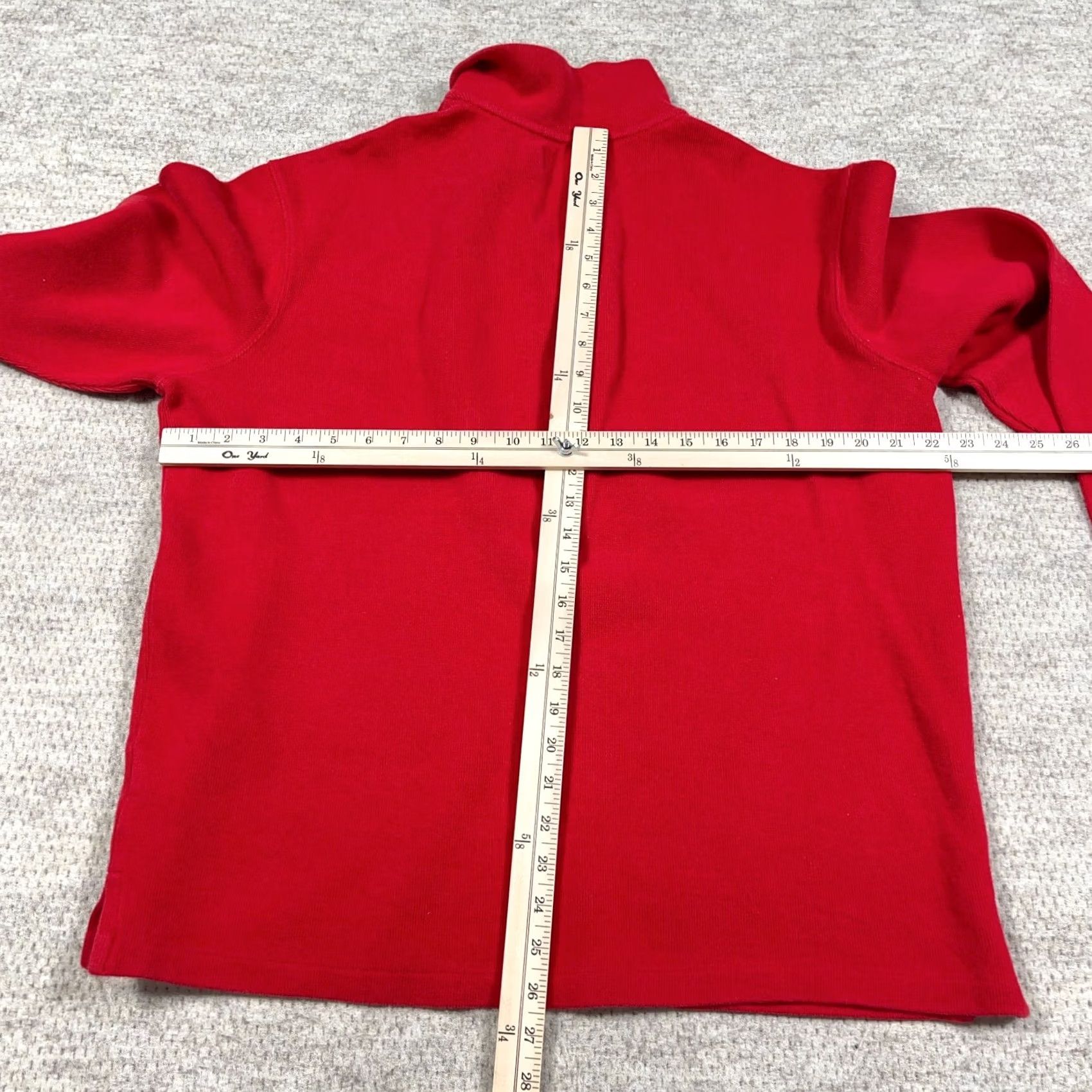 Polo Ralph Lauren VINTAGE Polo Ralph Lauren Sweater Mens XL Red 1/4 Zip Pullover Mock Neck Solid Knit ** Size US XL / EU 56 / 4 - 7 Thumbnail