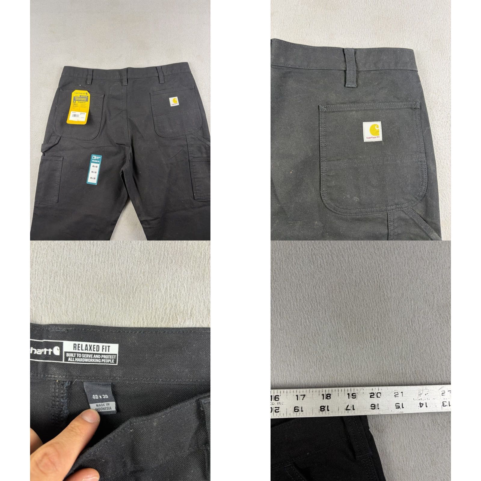 Carhartt Carhartt Pants Men’s 40x30 Black Rugged Flex Duck Canvas Relaxed Fit Workwear Carpenter Straight Inseam 30 in Logo Button Mens Size US 40 / EU 56 - 8 Thumbnail