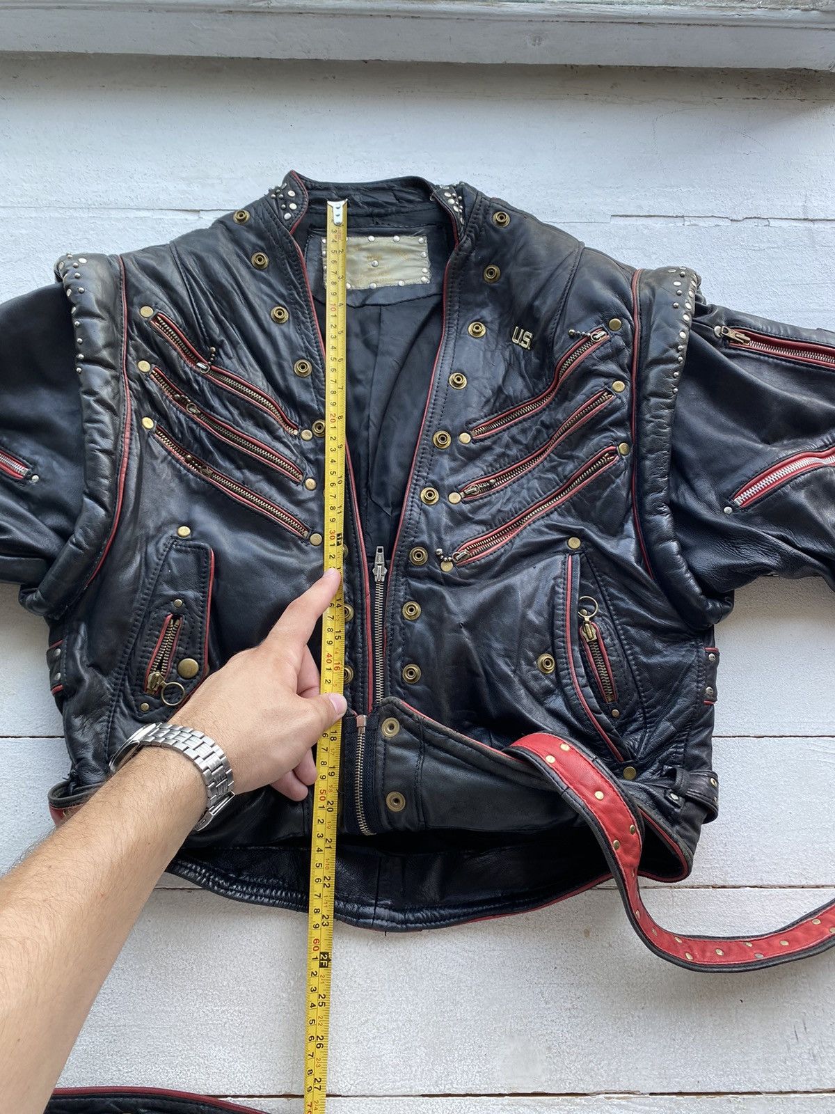 Other 🔗GOTHIC PUNK OPIUM ZIPPER BONDAGE LEATHER JACKET OWENS ISSEY Size US M / EU 48-50 / 2 - 4 Thumbnail
