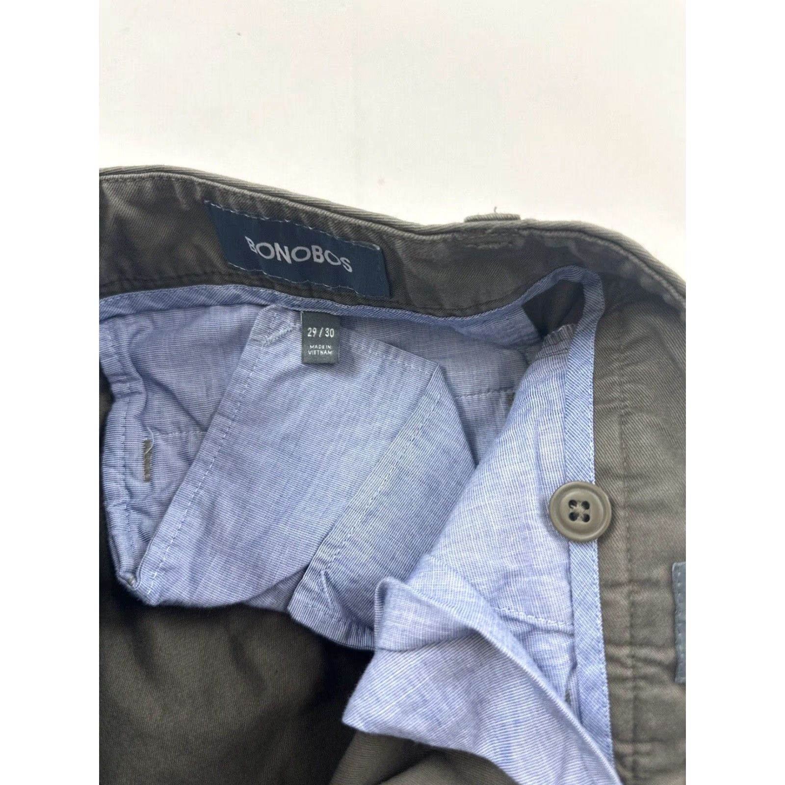 Bonobos Bonobos Pants Men 29x30 Slim Chino Gray Zip Straight 30 Inseam Regular Mens Size US 29 - 4 Thumbnail