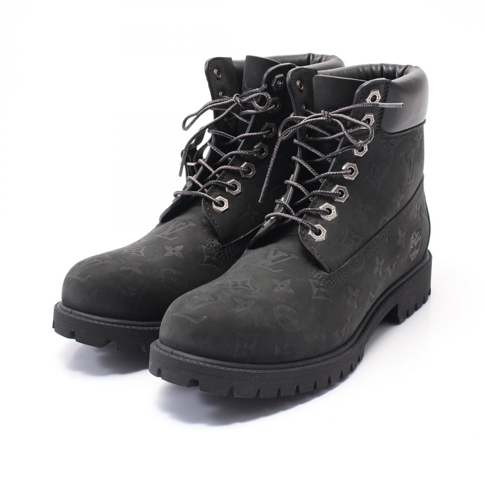 Louis Vuitton Louis Vuitton Lv × Timberland 6-In Leather Boots Leather Shoes Fa0264 in Black, Men's