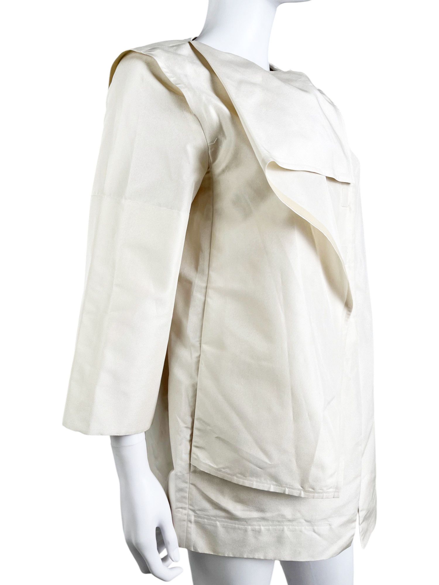 Balenciaga by Nicolas Ghesquière S/S 2009 Asymmetric White Kimono Size M / US 6-8 / IT 42-44 - 5 Thumbnail