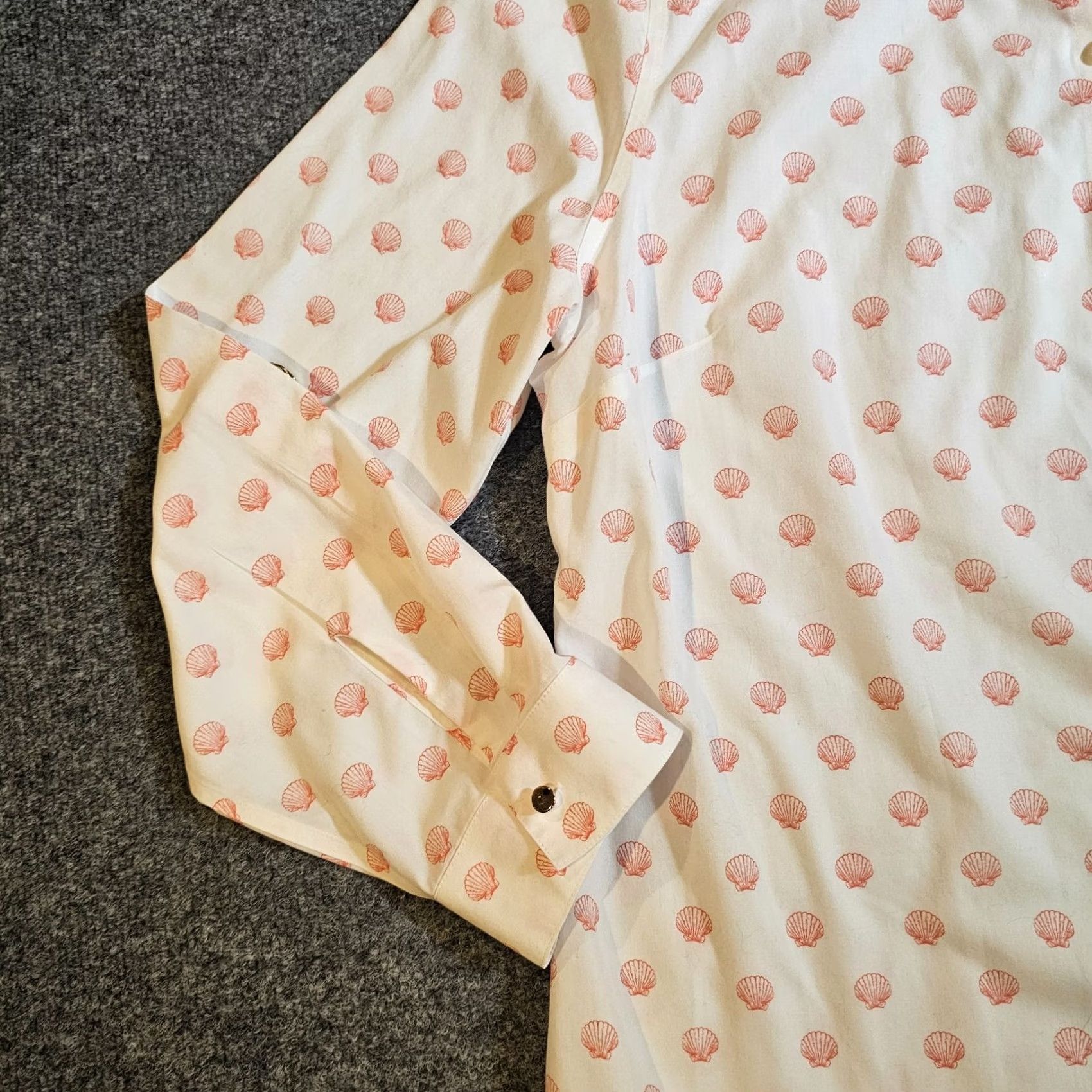 Vintage Chicos Top Shirt Womens Large White Pink Shell Beach Button Long Sleeve Career Size L / US 10 / IT 46 - 5 Thumbnail