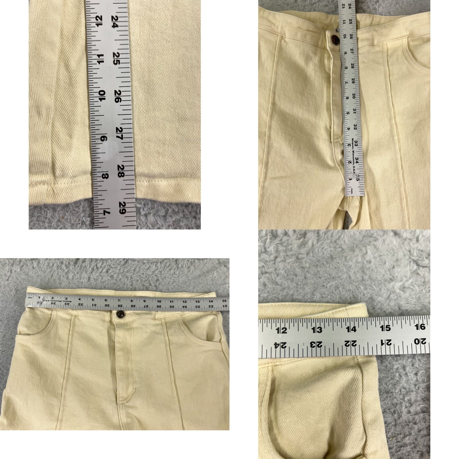 Vintage West Of Melrose Jeans Womens Flared Pants Yellow Denim 27x29 High Rise 27 Inseam 5-Pocket Cotton Blend Vintage No Rise Regular Size L Womens Jeans Size 36" / US 14 / IT 50 - 8 Thumbnail