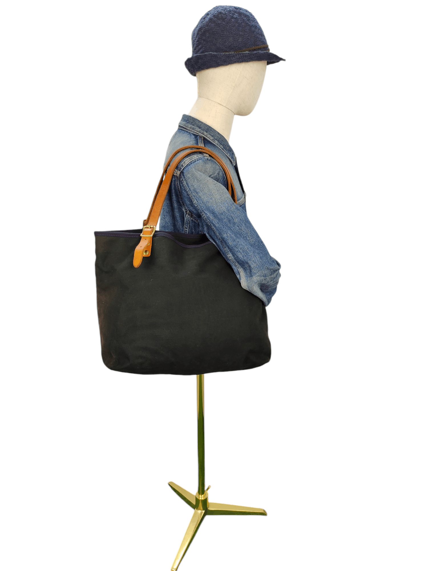 Comme des Garcons × Undercover Vintage Ship Blue Japan Faded Canvas Mix Leather Tote Bag Size ONE SIZE - 2 Thumbnail