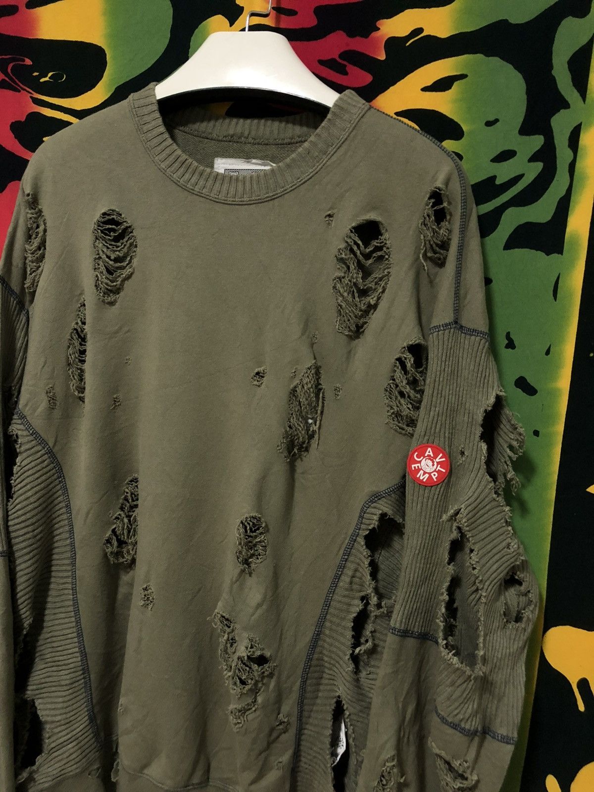 Cav Empt Cav Empt plague ribbed crewneck sweatshirt olive green Size US L / EU 52-54 / 3 - 3 Thumbnail