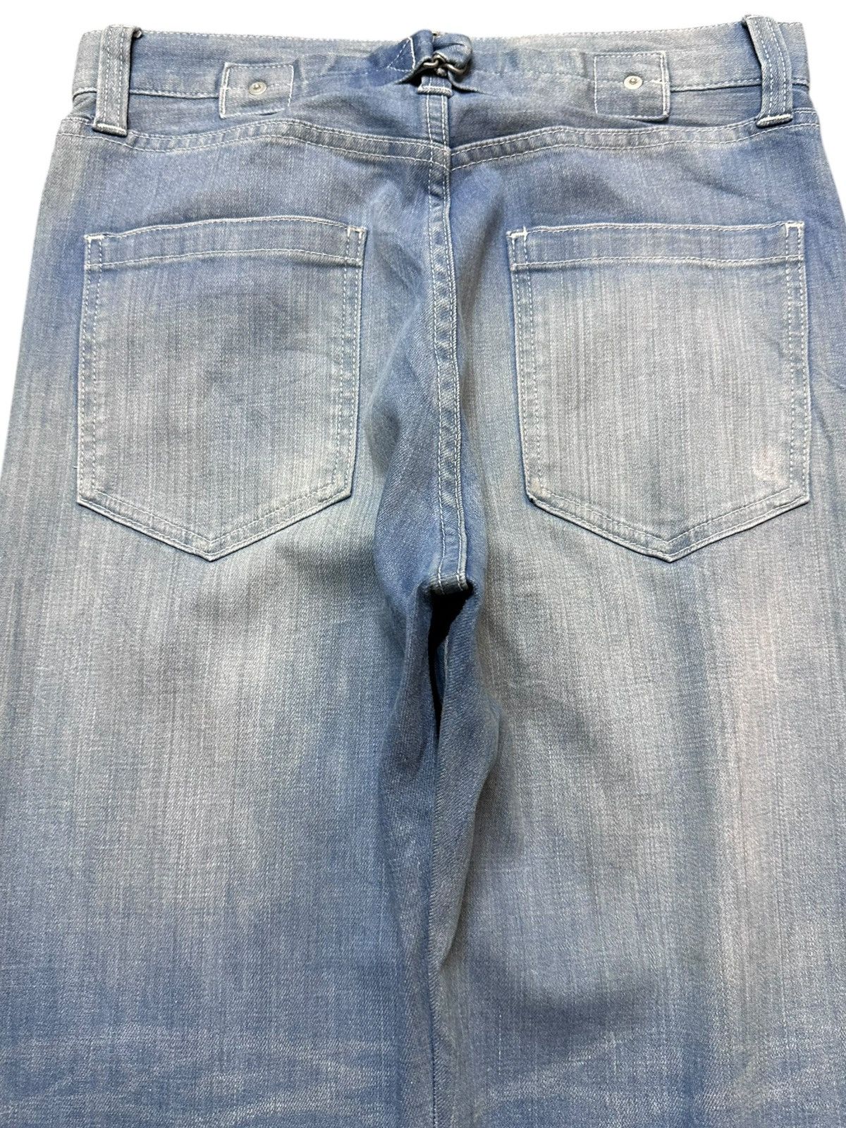 The Unbranded Brand Vintage Barnyardstorm Baggy Buckle Belt Distressed Denim Size US 29 - 5 Thumbnail