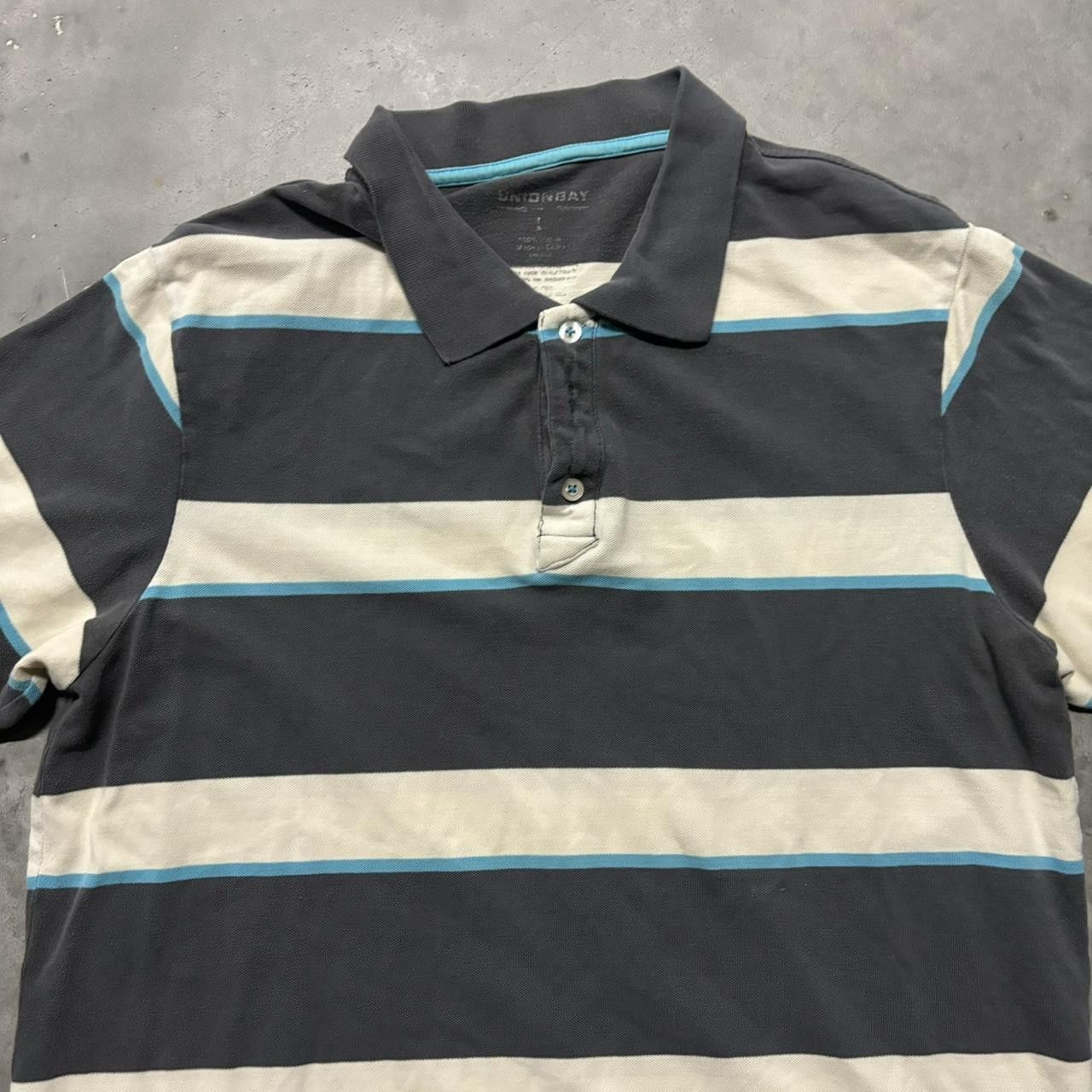 Japanese Brand × Vintage Crazy Vintage Y2K/2000s Grunge Striped Skater Essential Polo Shirt! Size US L / EU 52-54 / 3 - 2 Thumbnail