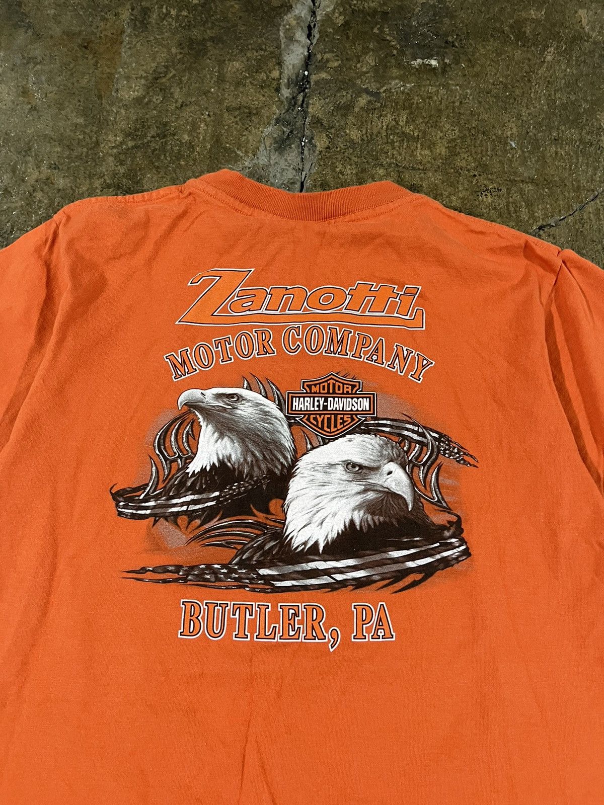 Harley Davidson × Vintage Crazy Vintage Harley Davidson Eagle Pocket Tee Grunge Biker Size US M / EU 48-50 / 2 - 8 Thumbnail