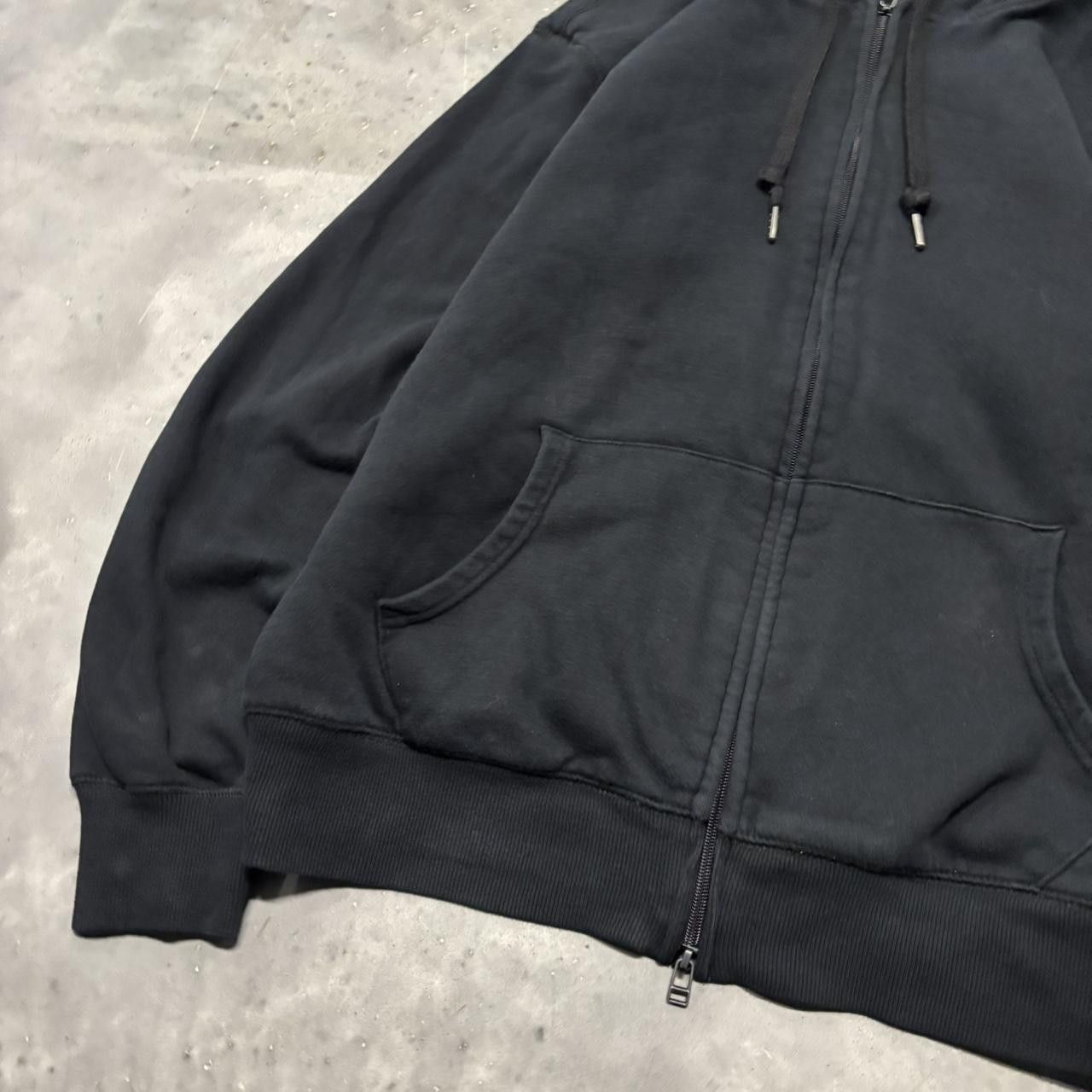 Japanese Brand × Vintage Crazy Vintage Y2K/2000s Black Blank Sherpa Lined Essential Zip Up Hoodie! Size US L / EU 52-54 / 3 - 3 Thumbnail