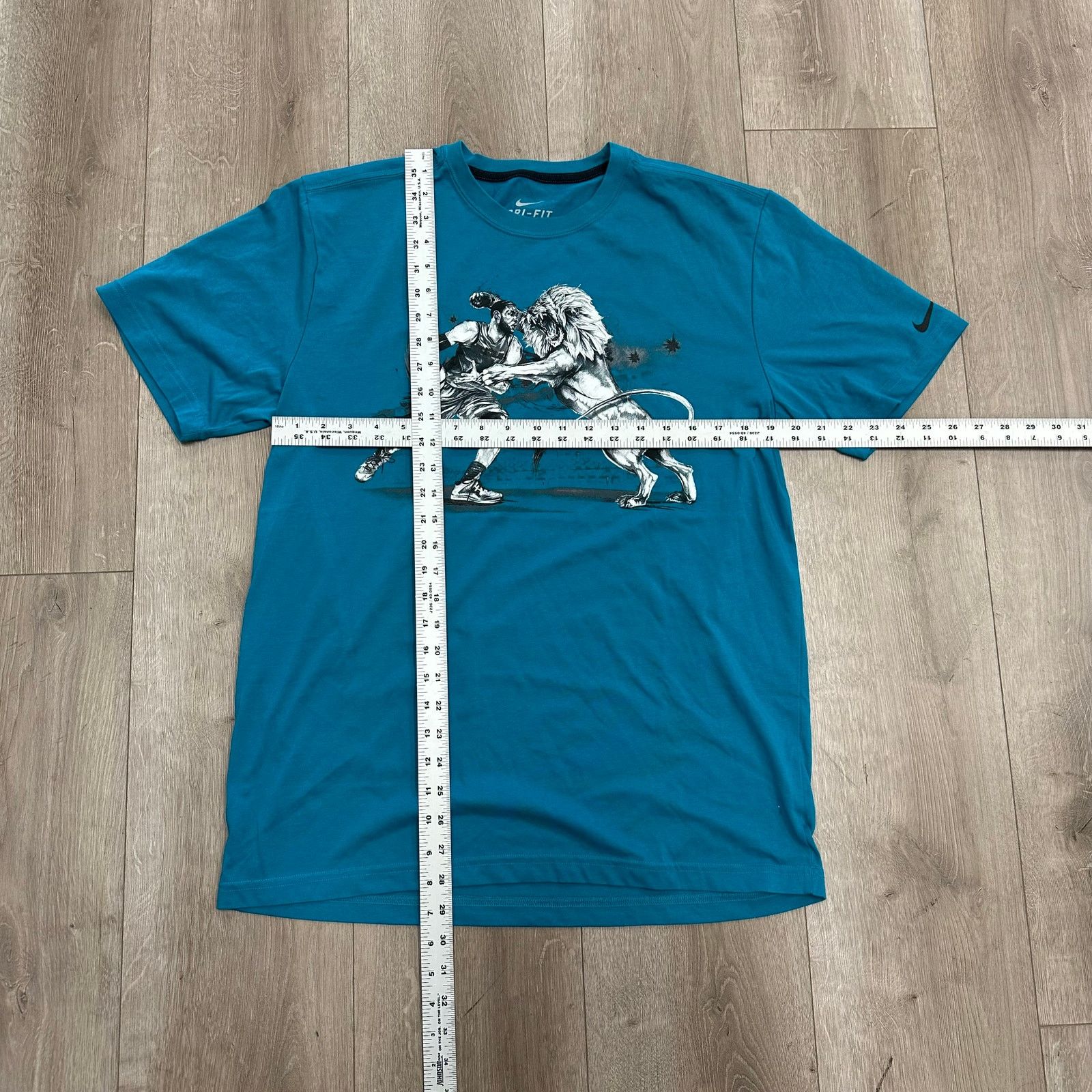 Nike Nike Dri-Fit Lebron James King Lion Teal Blue T-Shirt Tee L Size US L / EU 52-54 / 3 - 4 Thumbnail