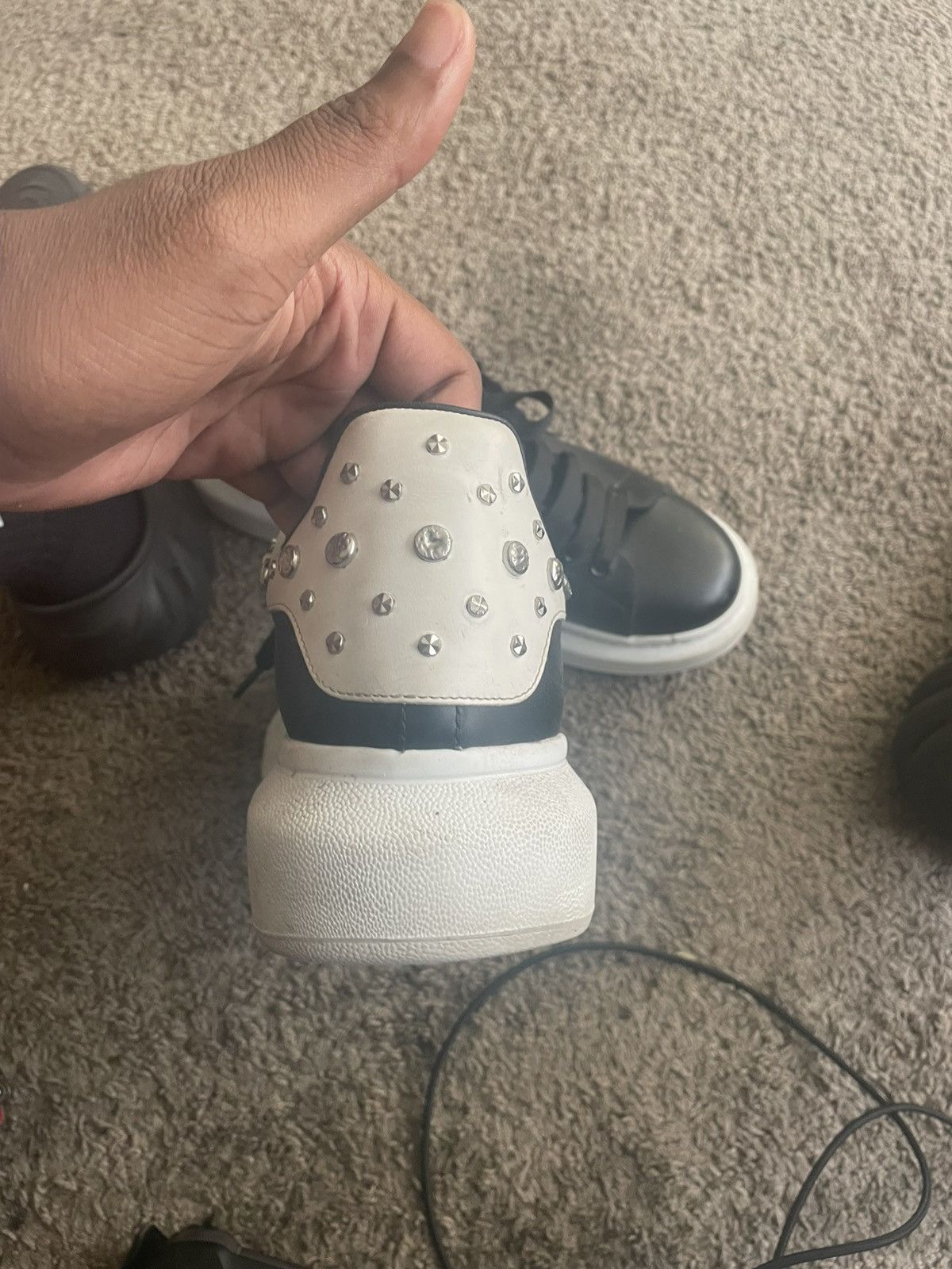 Alexander McQueen Black Studded Alexander McQueen Sneaker Size US 12 / EU 45 - 2 Thumbnail