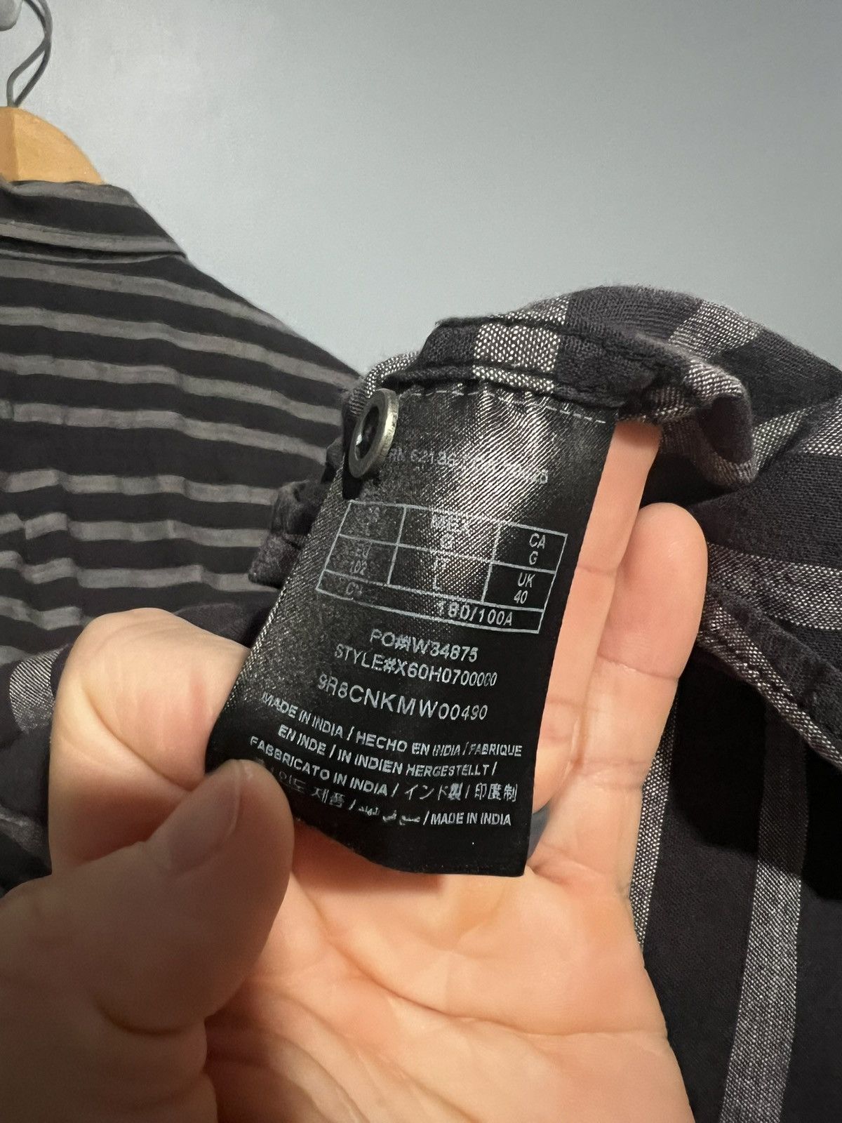 Guess GUESS Men's Black Striped Grunge Polo Shirt Size L Slim Fit Size US L / EU 52-54 / 3 - 7 Thumbnail
