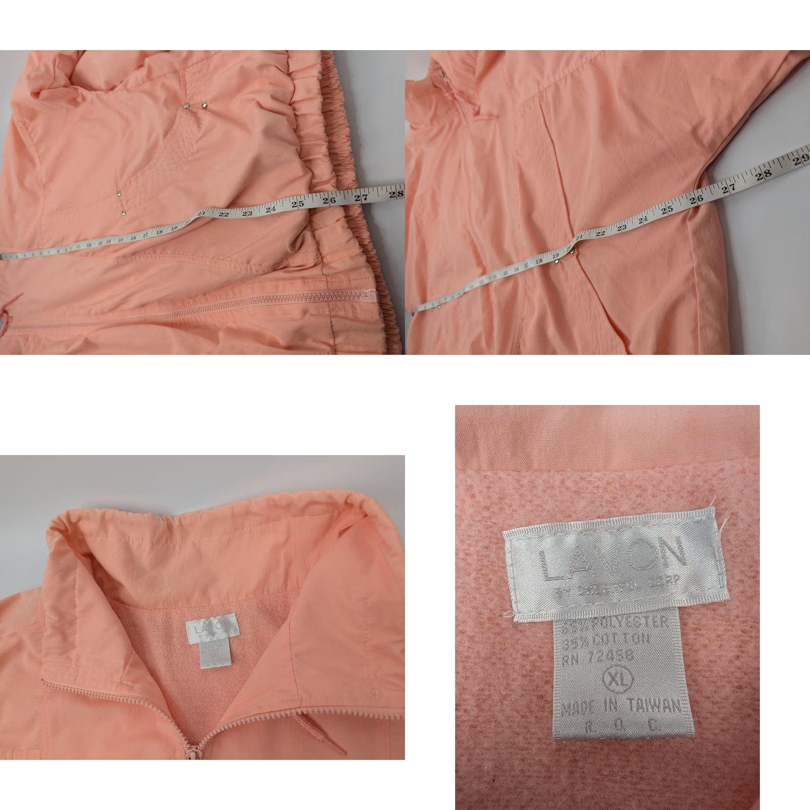 Vintage VINTAGE Lavòn Jacket Orange Pink Full Zip Collar Mid-Length Lightweight Unisex Adults XL Size XL / US 12-14 / IT 48-50 - 9 Thumbnail
