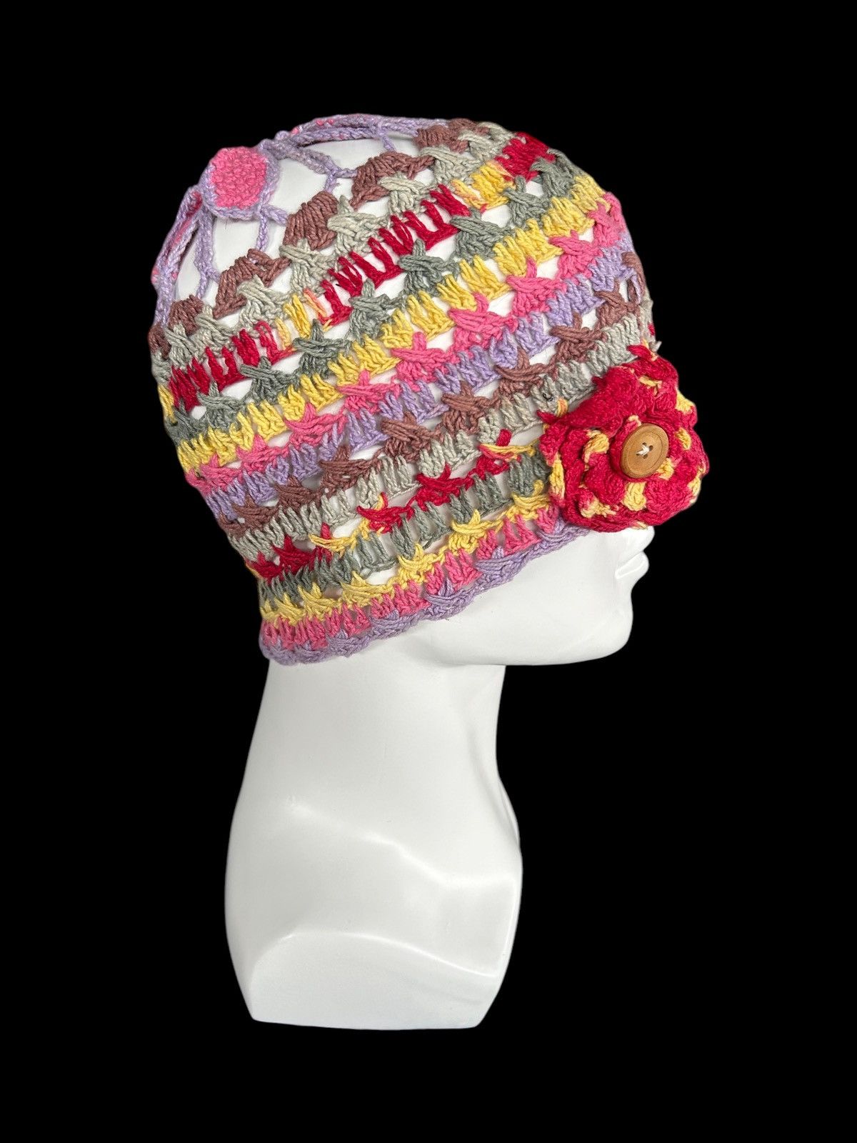 Japanese Brand × Kapital × Vintage Hippies Style Crochet Knitted Beanie Hats Handmade Rare☠️☠️ Size ONE SIZE - 1 Thumbnail