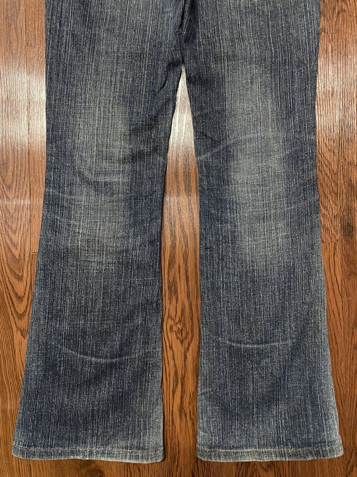 Edwin Vintage Japanese Brand Blue Distressed Flare Style Jeans Size 29" - 6 Thumbnail