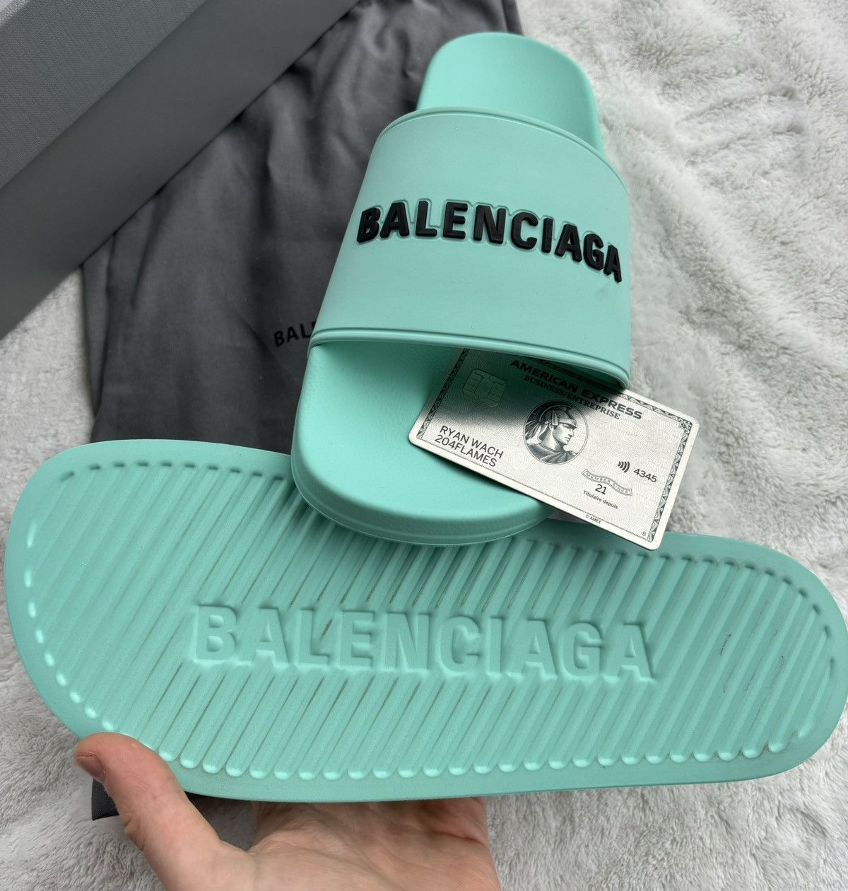Balenciaga Balenciaga Tiffany Spellout Logo Slides Size US 9 / EU 42 - 2 Thumbnail