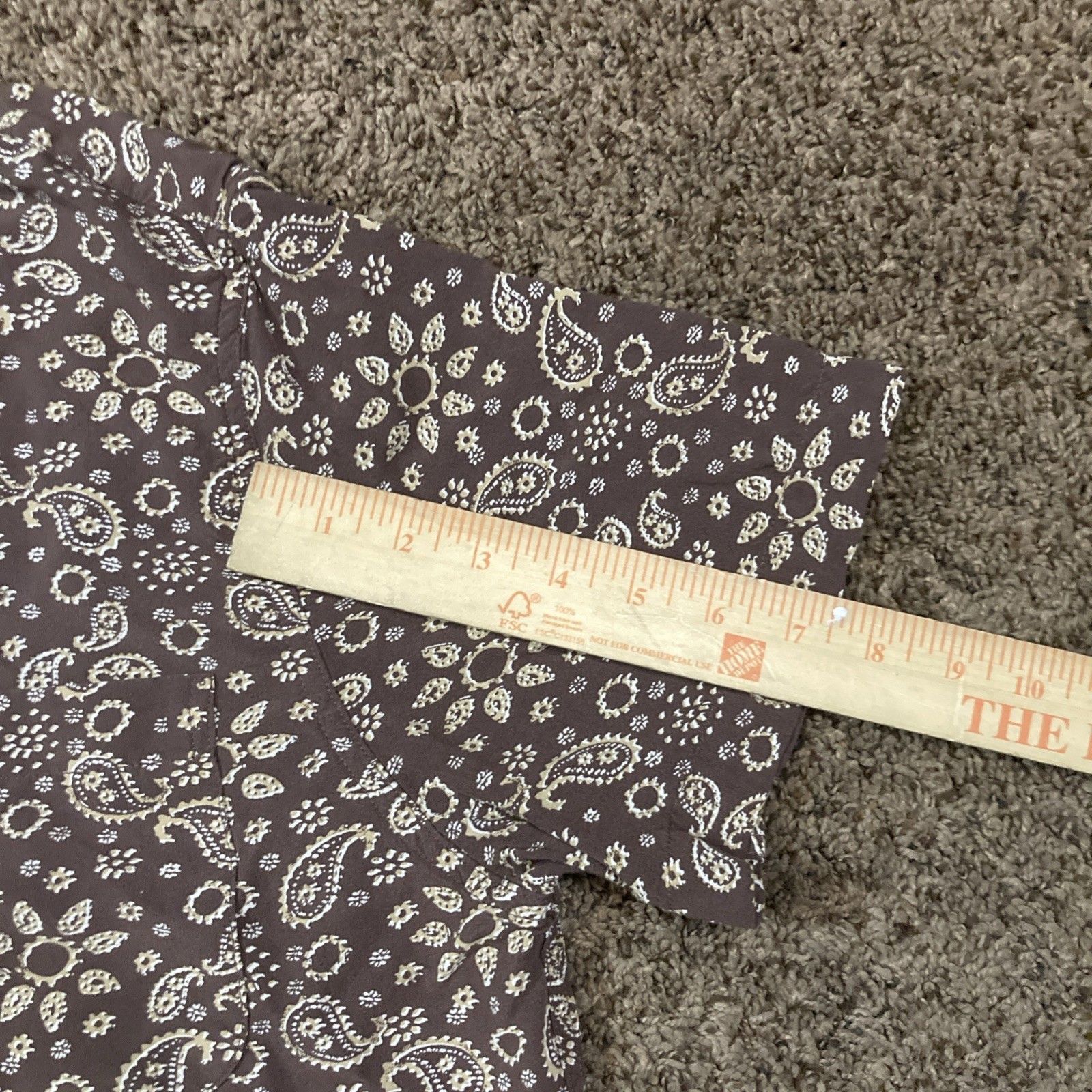 Levi's Levi's Relaxed Fit SS Camp Button-Down Brown Paisley Shirt Size US M / EU 48-50 / 2 - 8 Thumbnail