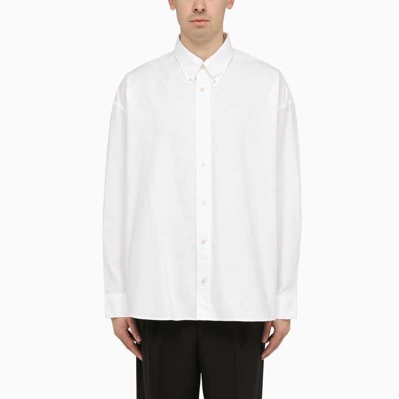 image of Studio Nicholson White Cotton Button-Down Shirt, Men's (Size Small)