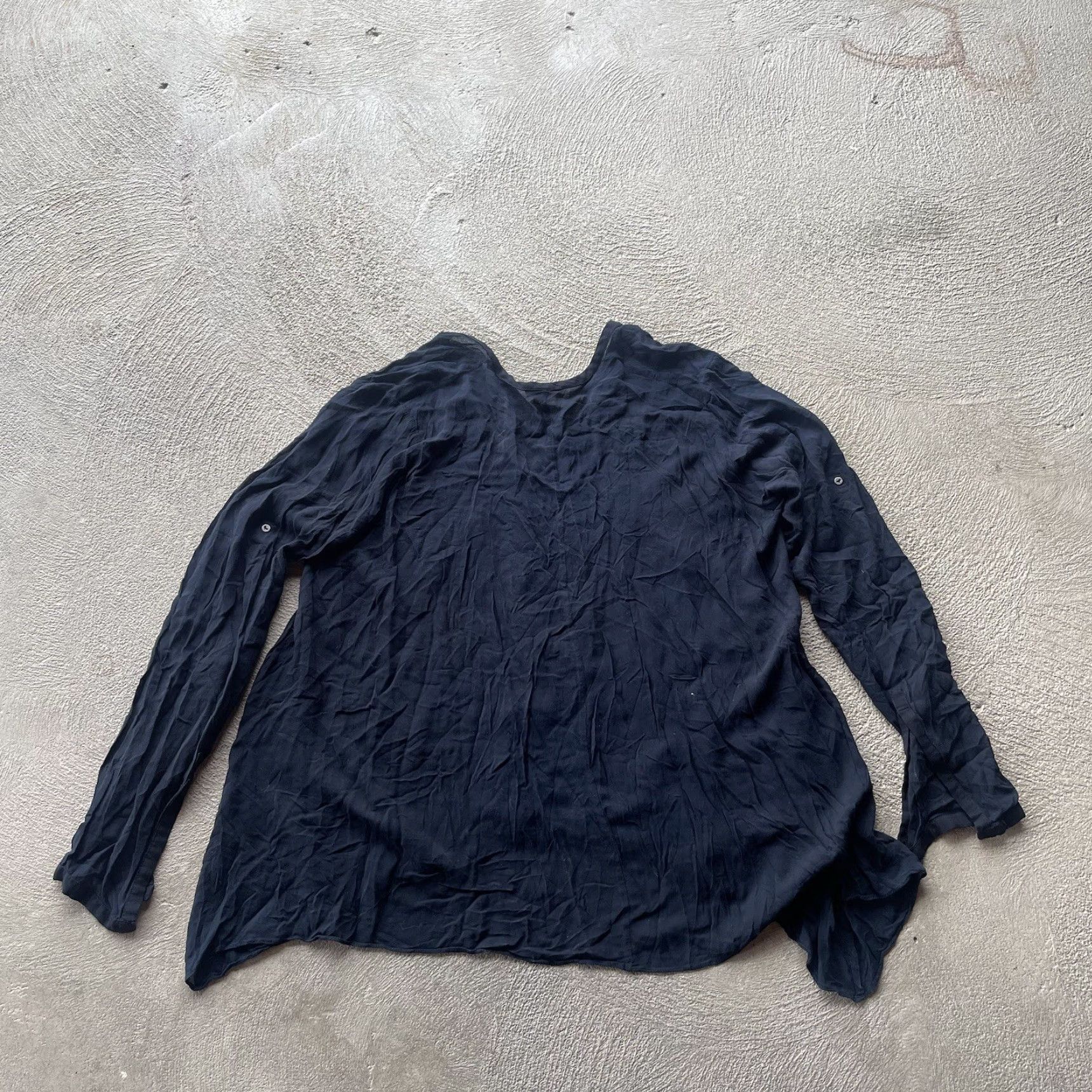 Helmut Lang Helmut Lang Shirt Womens P Black Button Up Long Sleeve V-Neck Roll Tab Preppy Basic Solid Size S / US 4 / IT 40 - 5 Thumbnail