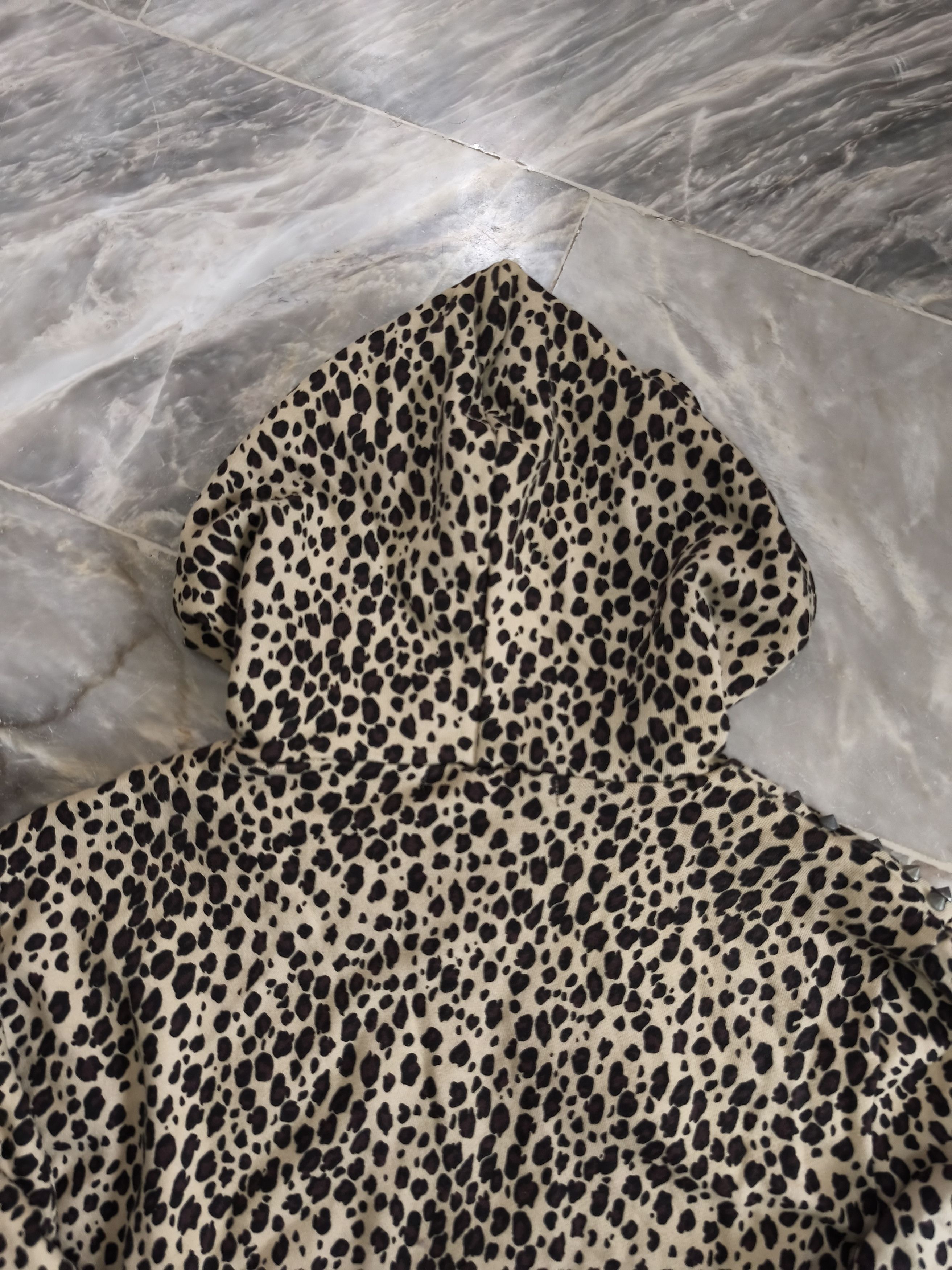 Japanese Brand Y2k Glad News Leopard Studded with Tail Zip Up Hoodie Size L / US 10 / IT 46 - 10 Thumbnail