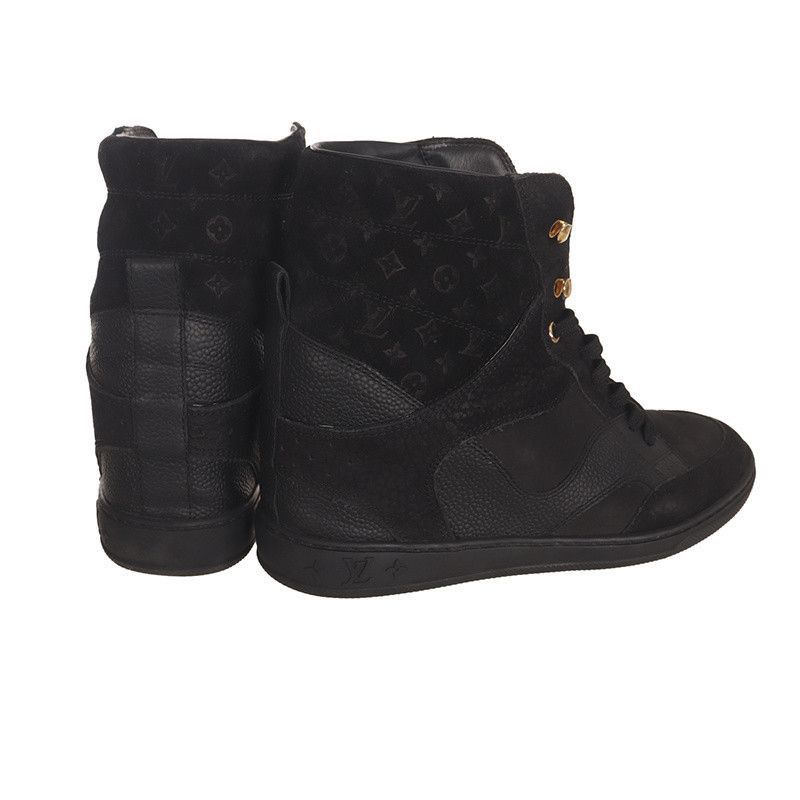 Louis Vuitton Louis Vuitton Black Suede High-Top Sneakers - Size US 6.5 / EU 39-40 - 3 Thumbnail