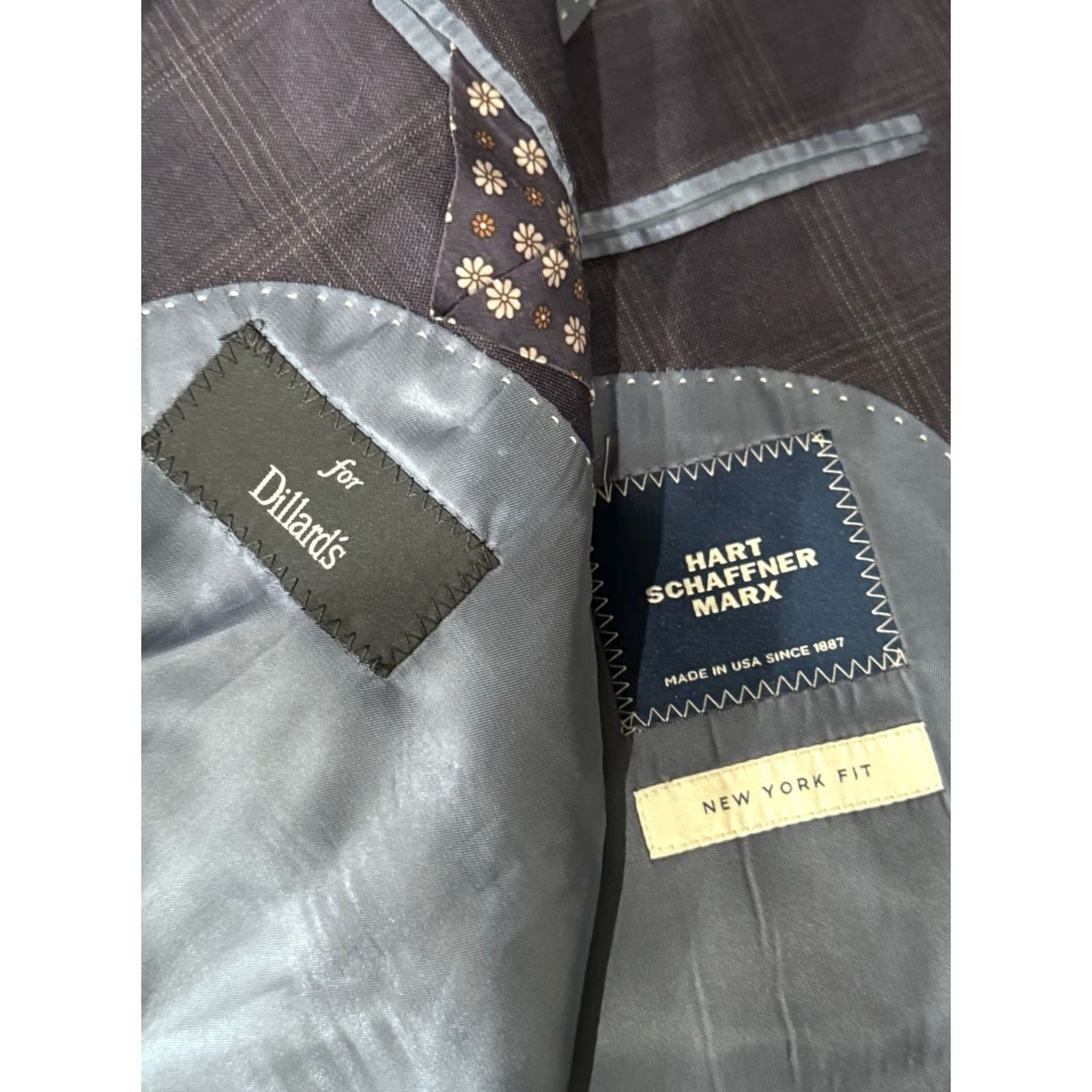 Hart Schaffner Marx Hart Schaffer Marx Jacket Coat Mens 52L Blue Plaid Wool Jacket Coat Mens Size US L / EU 52-54 / 3 - 3 Thumbnail