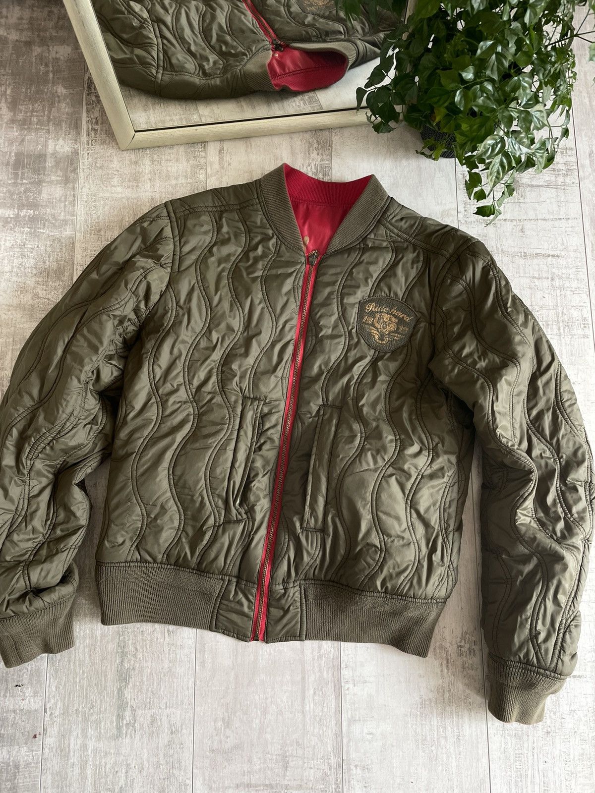 Diesel × Japanese Brand × Vintage Diesel Ride Hard Reversible Jacket Gold Tiger Logo Y2K RARE Size US L / EU 52-54 / 3 - 11 Thumbnail