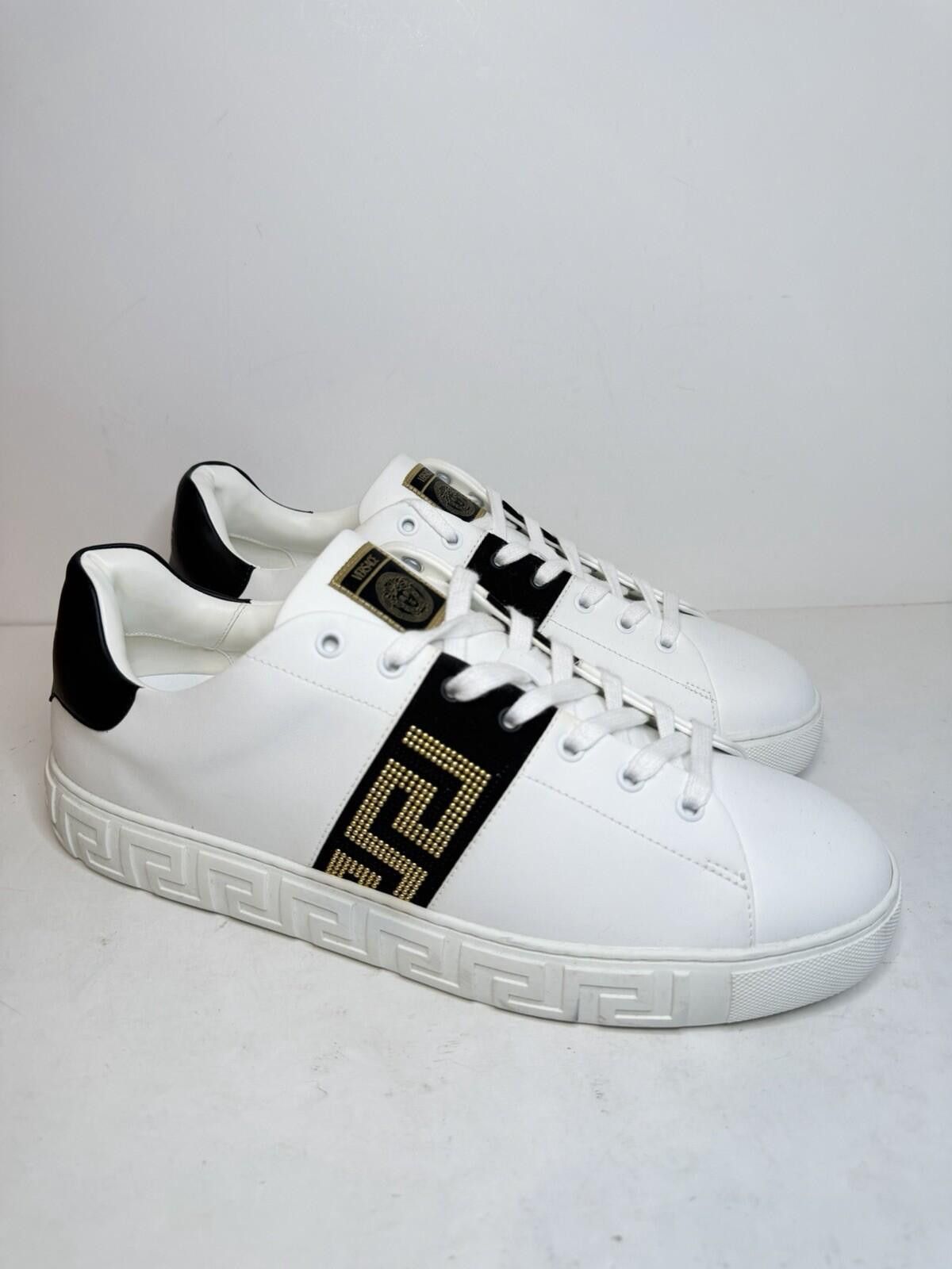 Versace Versace Greca Sneakers White Black Gold Leather EU 46 New Size US 13 / EU 46 - 1 Thumbnail
