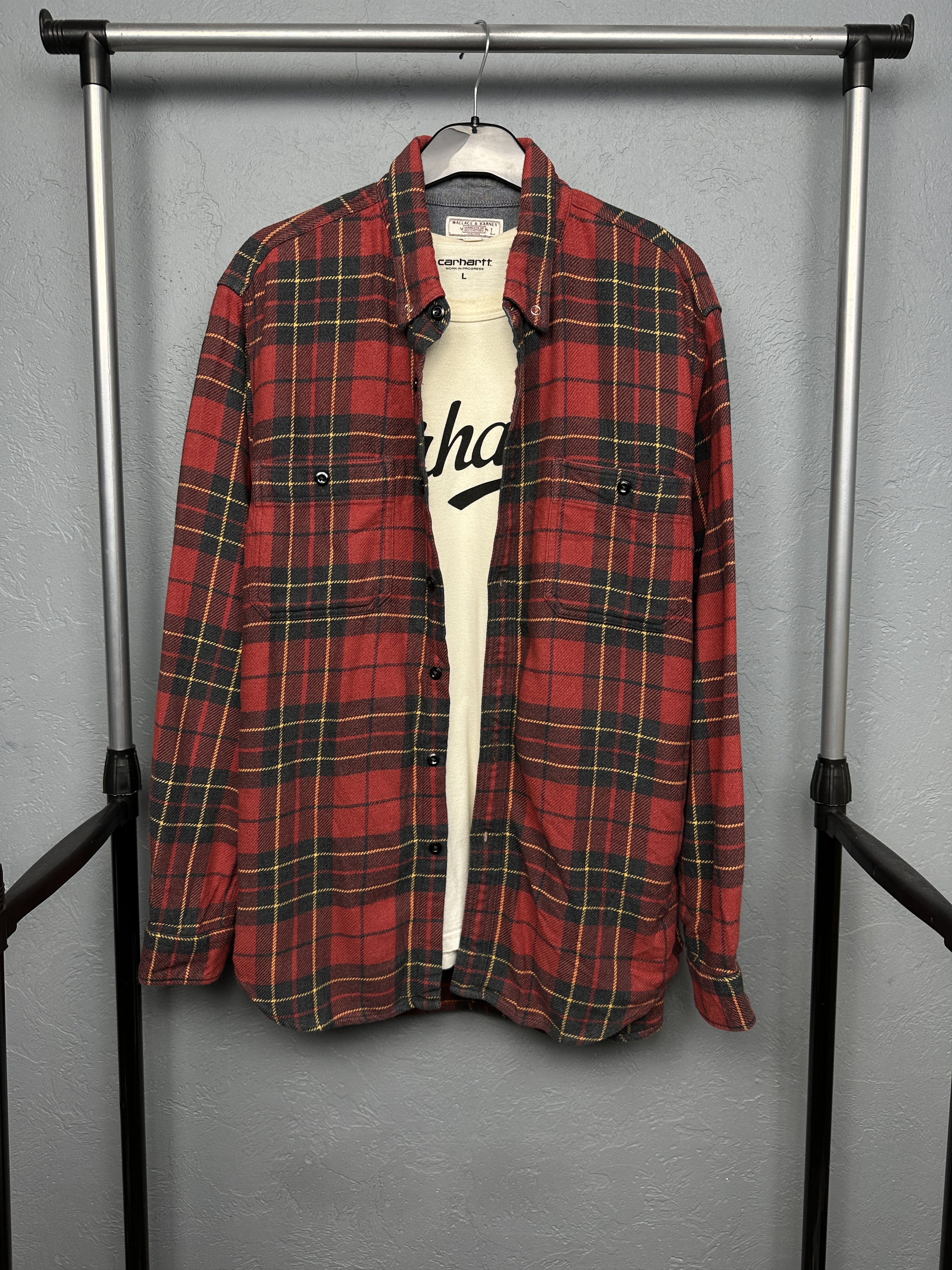 Wallace & Barnes Wallace & Barnes Mens Plaid Flannel Shirt Size US L / EU 52-54 / 3 - 1 Thumbnail
