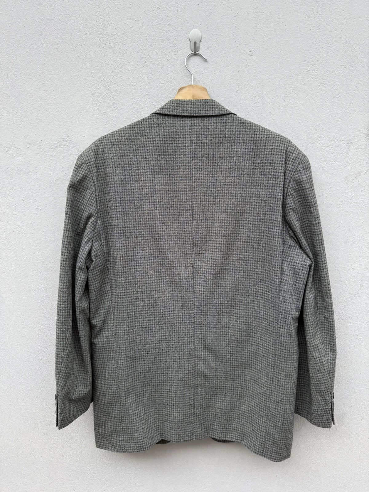 Kansai Yamamoto Vintage 90s KANSAI MAN Wool Blended Small Checked Blazer Size 42S - 13 Thumbnail
