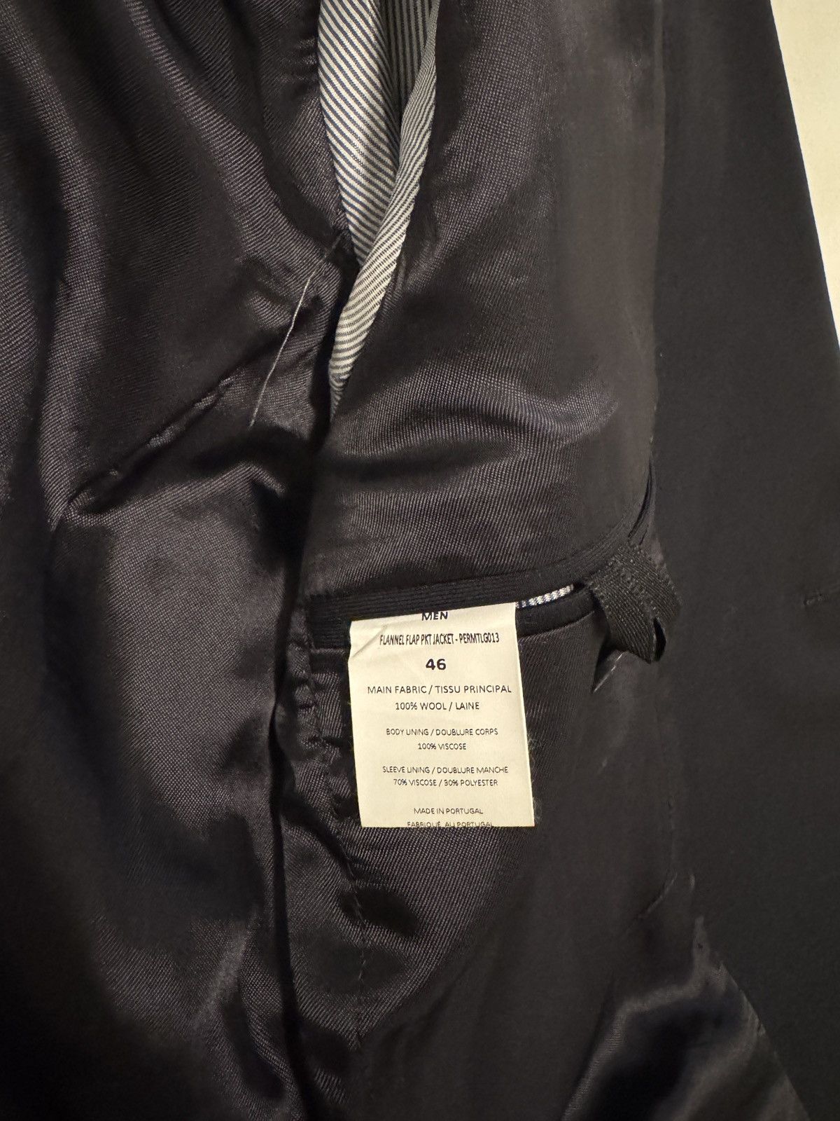 Officine Generale Officine Generale Men's Black 100% Wool Blazer Size IT 46 Size 46R - 3 Thumbnail