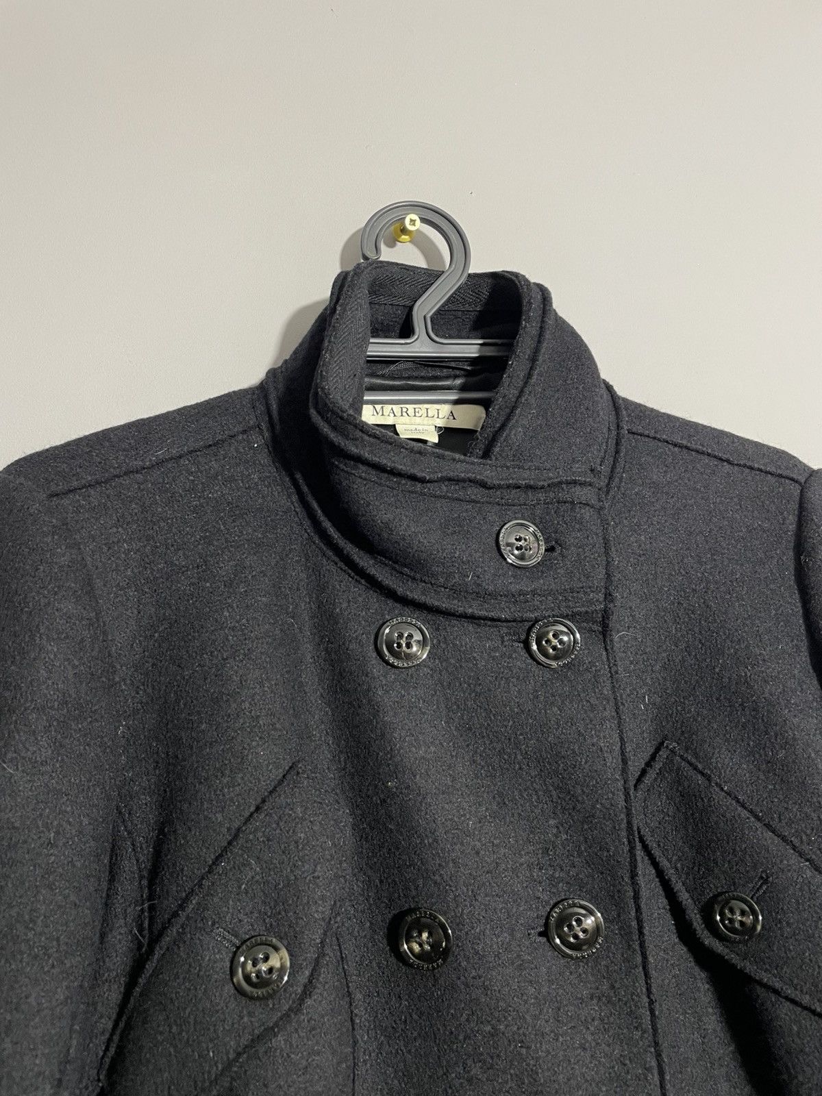 Marella Marella Black Double Breasted Wool coat Size M / US 6-8 / IT 42-44 - 4 Thumbnail