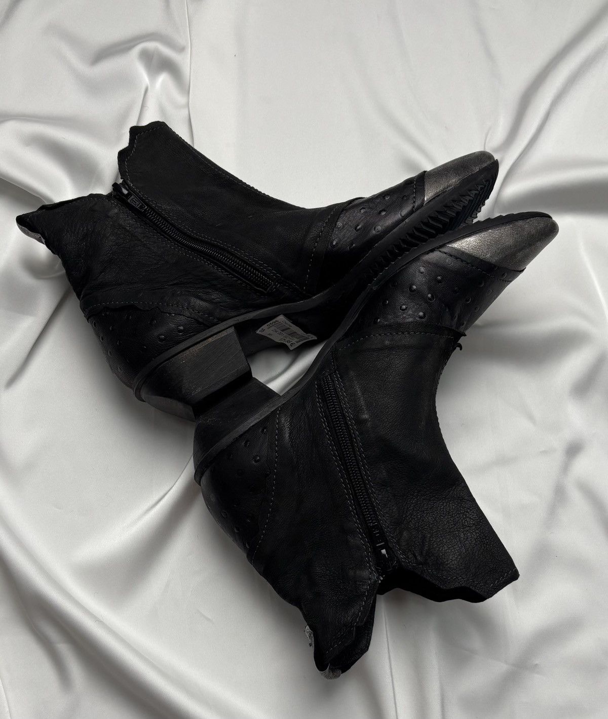 Other Black leather double zip boots like as98 Size US 9 / IT 39 - 7 Thumbnail