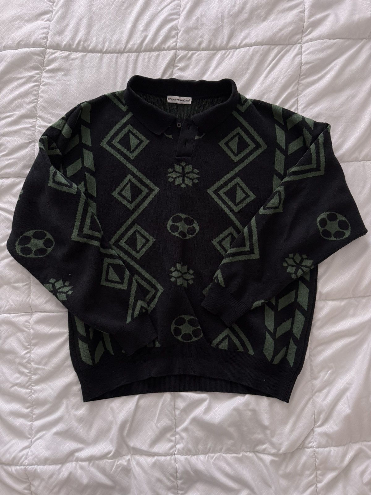 Gosha Rubchinskiy Gosha Rubchinskiy Soccer Pattern Sweater Size US S / EU 44-46 / 1 - 1 Thumbnail