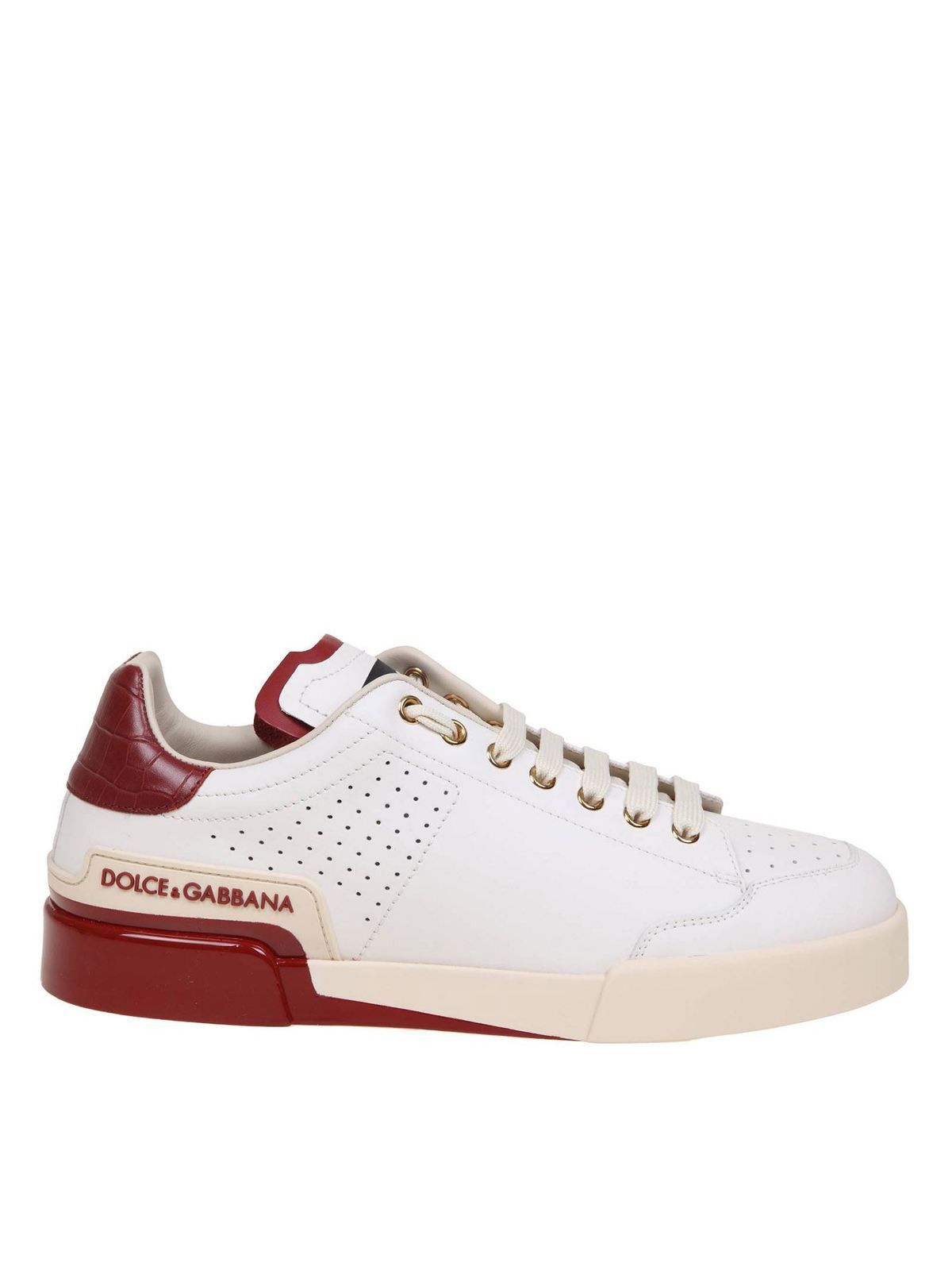 Dolce & Gabbana o1y0125 Logo Low-Top Sneakers in White/Red Size US 6 / EU 39 - 1 Thumbnail