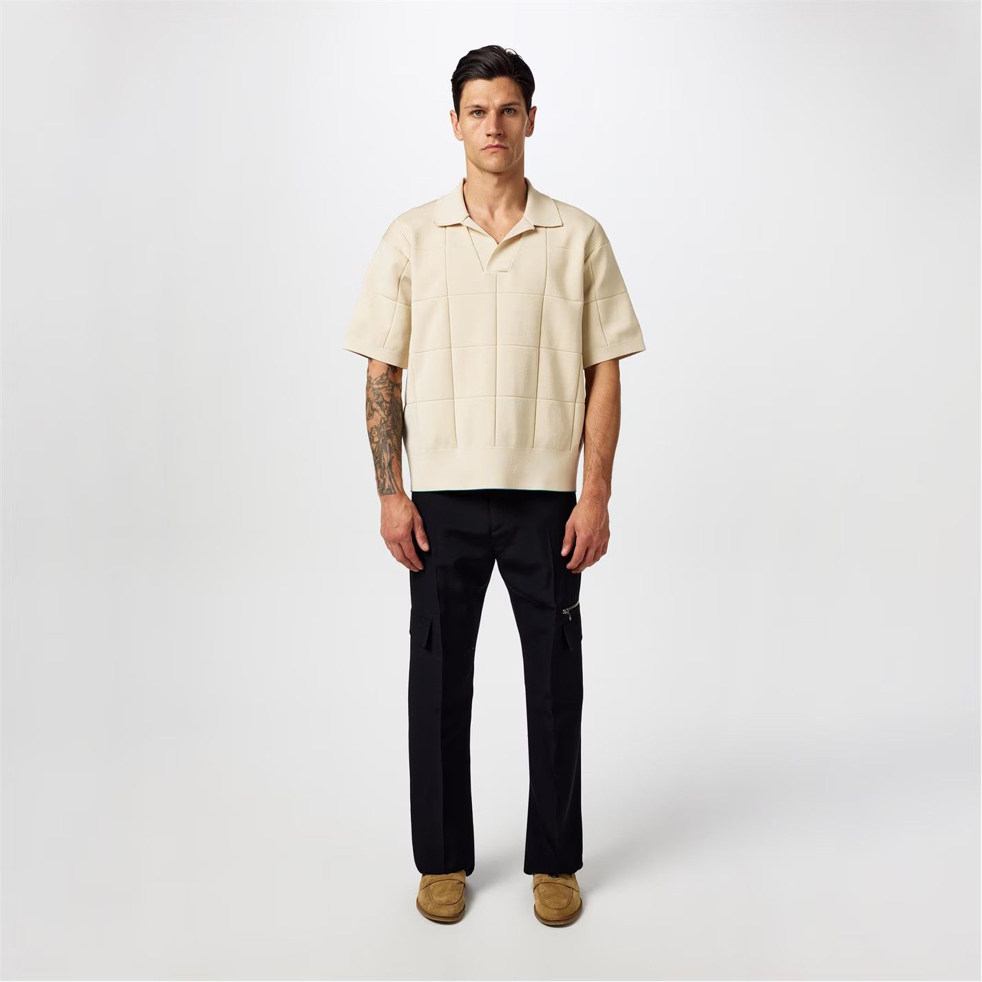 Jacquemus o1g2r1mq0426 Short-Sleeve Polo Shirt in Beige Size US M / EU 48-50 / 2 - 5 Thumbnail
