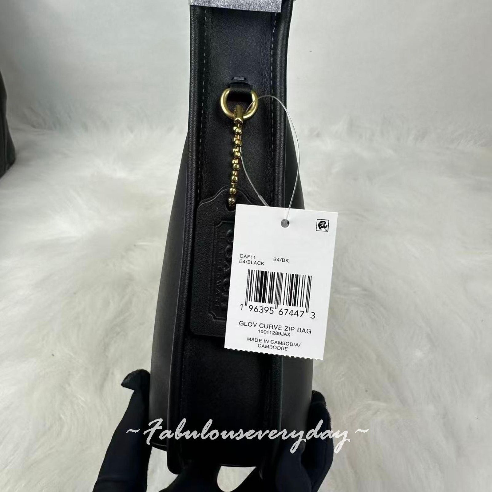 Coach COACH Curve Zip Bag Shoulder Glovetanned Leather/Gold/Black Size ONE SIZE - 6 Thumbnail