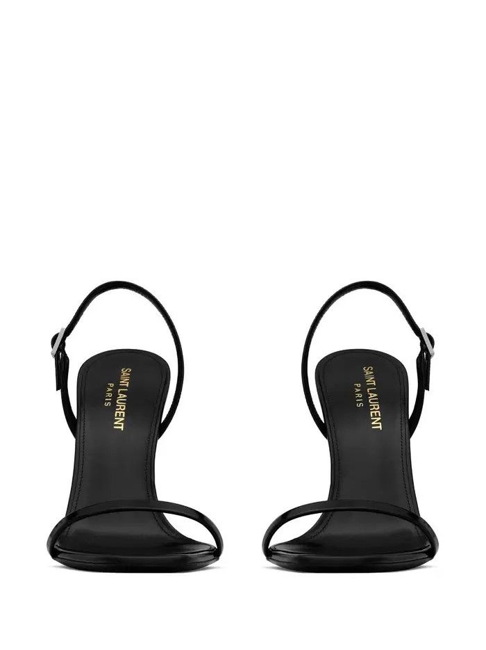 Saint Laurent Paris o1b1hav110425 754880 Opyum Slingback Sandals Glazed Leather Size US 11 / IT 41 - 3 Thumbnail